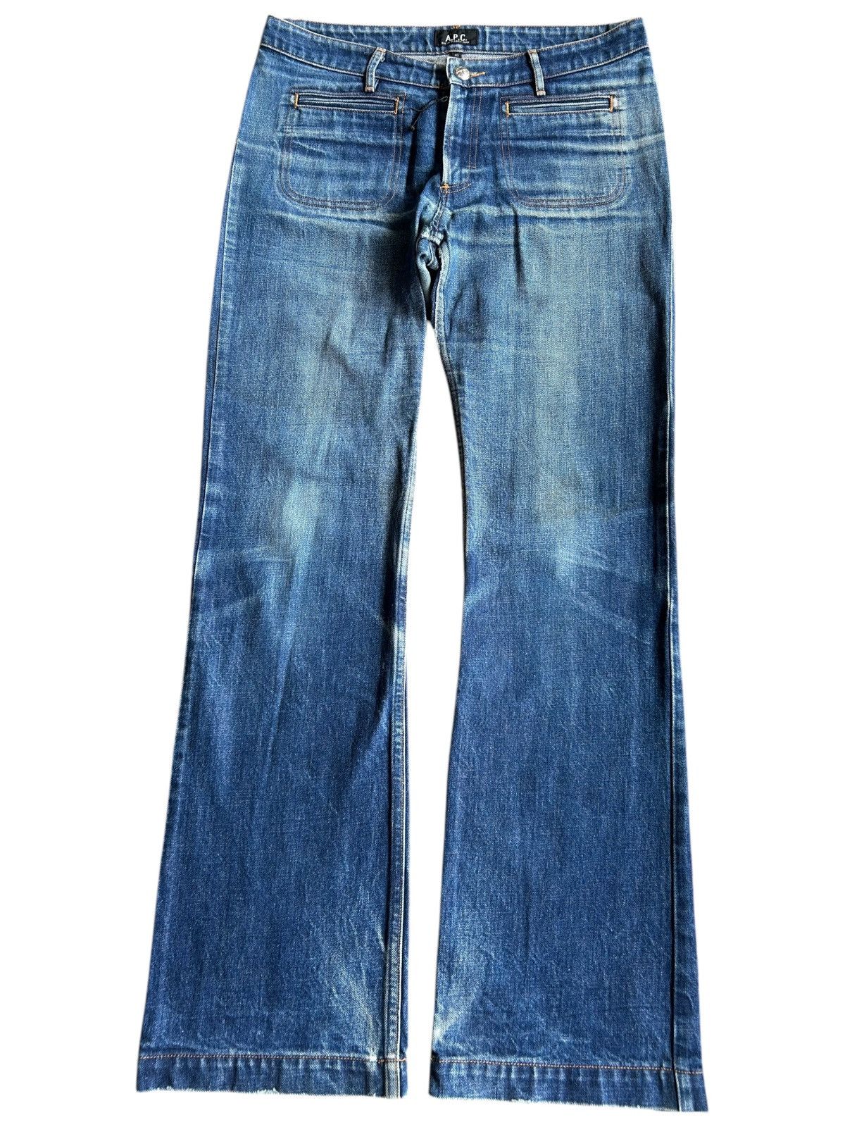 Japanese Brand × Kapital × Vintage Flare A.P.C Mudwash Denim Jeans Size US 32 / EU 48 - 2 Thumbnail