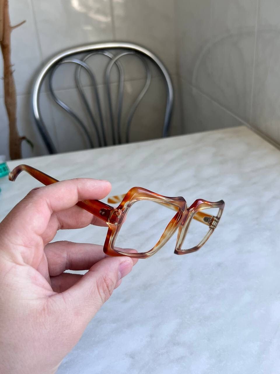 Vintage 70s Vintage Retro Eyeglasses Italy Only Frame Square 1970s Size ONE SIZE - 5 Thumbnail