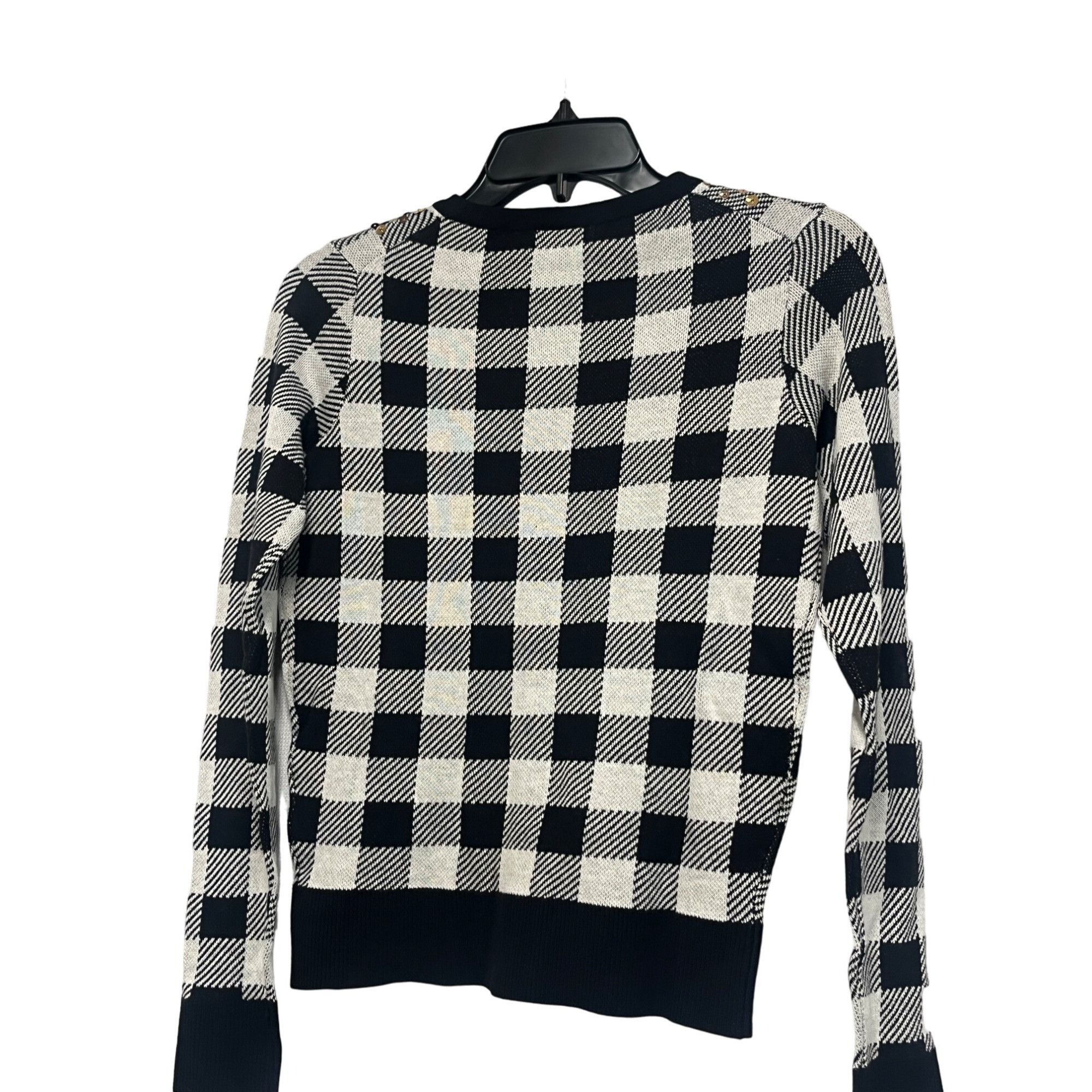 Other Charter Club Plaid Sequined Cardigan, Cloud Combo, XS Size XS / US 0-2 / IT 36-38 - 4 Thumbnail