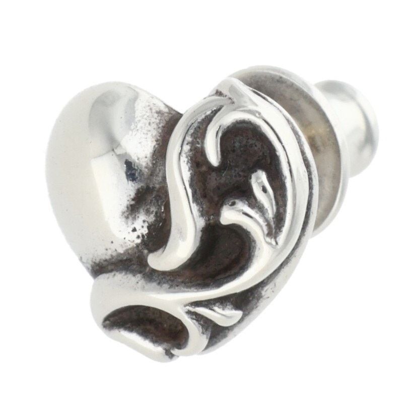 Chrome Hearts Chrome Hearts Silver Heart Stud Earring Size ONE SIZE - 1 Thumbnail