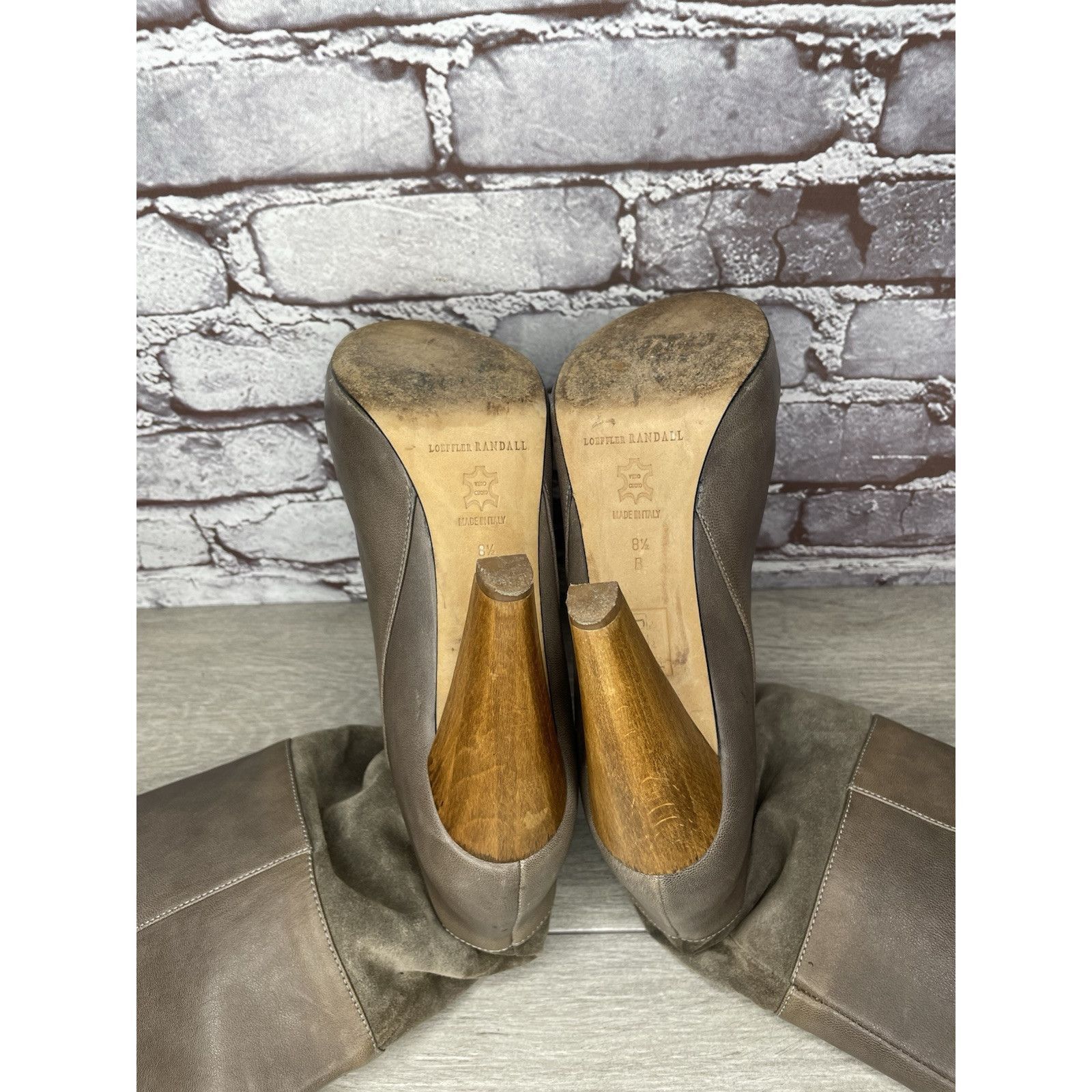 Loeffler Randall Loeffler Randall Grey Leather Suede Tall Riding Heel Boots W Size US 9.5 / IT 39.5 - 17 Thumbnail
