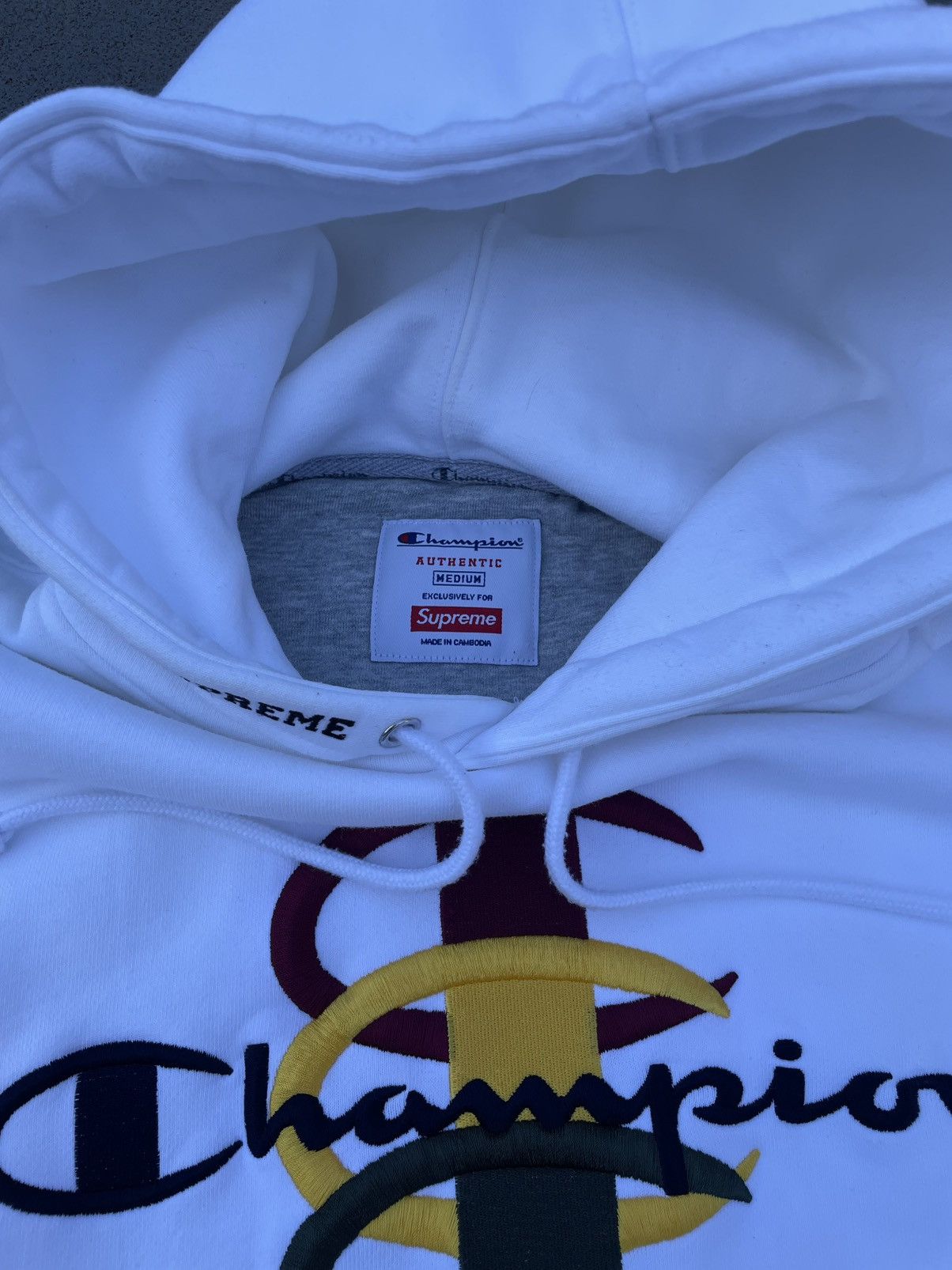 Champion × Supreme Supreme x Champion stacked logo hoodie Size US M / EU 48-50 / 2 - 3 Thumbnail
