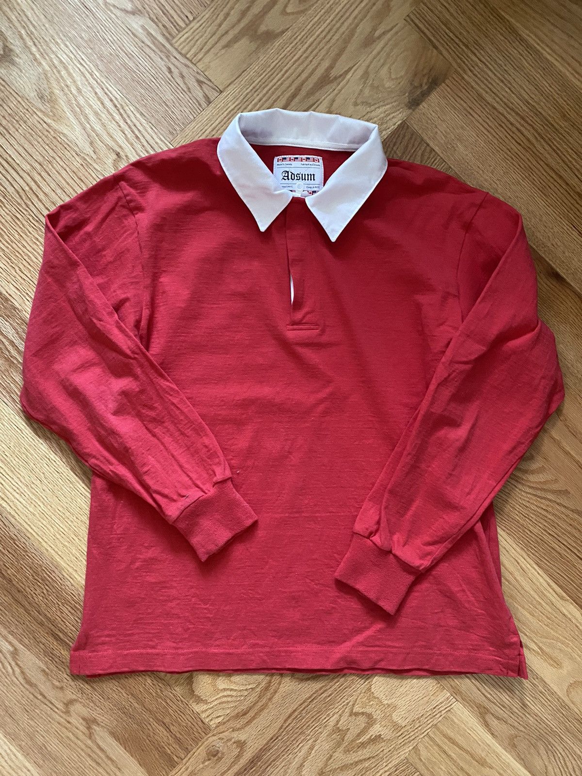 image of Adsum Red Zip Front Rugby, Men's (Size Large)