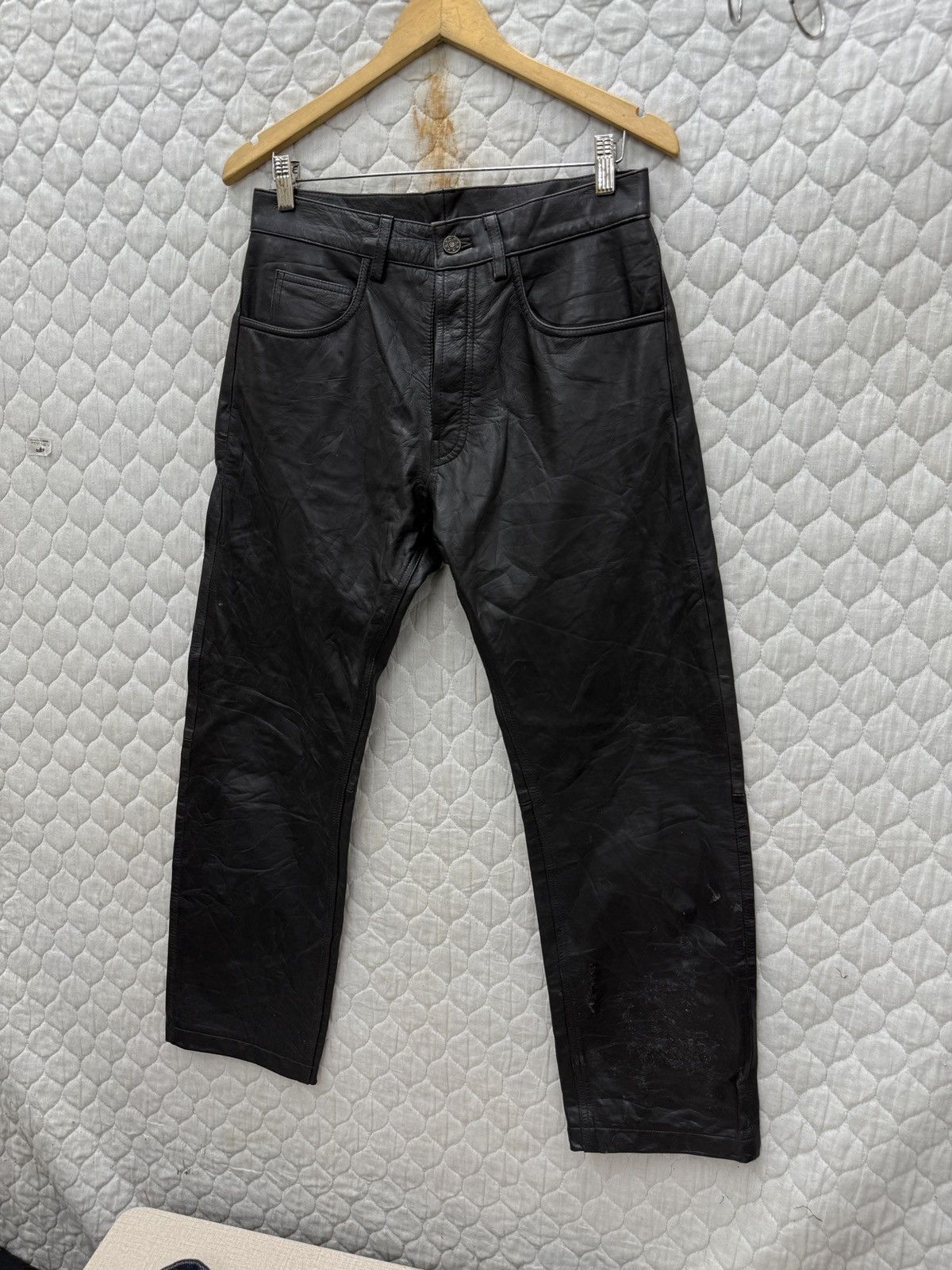 Genuine Leather 🔥🔥🔥ARCHIVE LEATHER PANTS Size US 31 - 3 Thumbnail