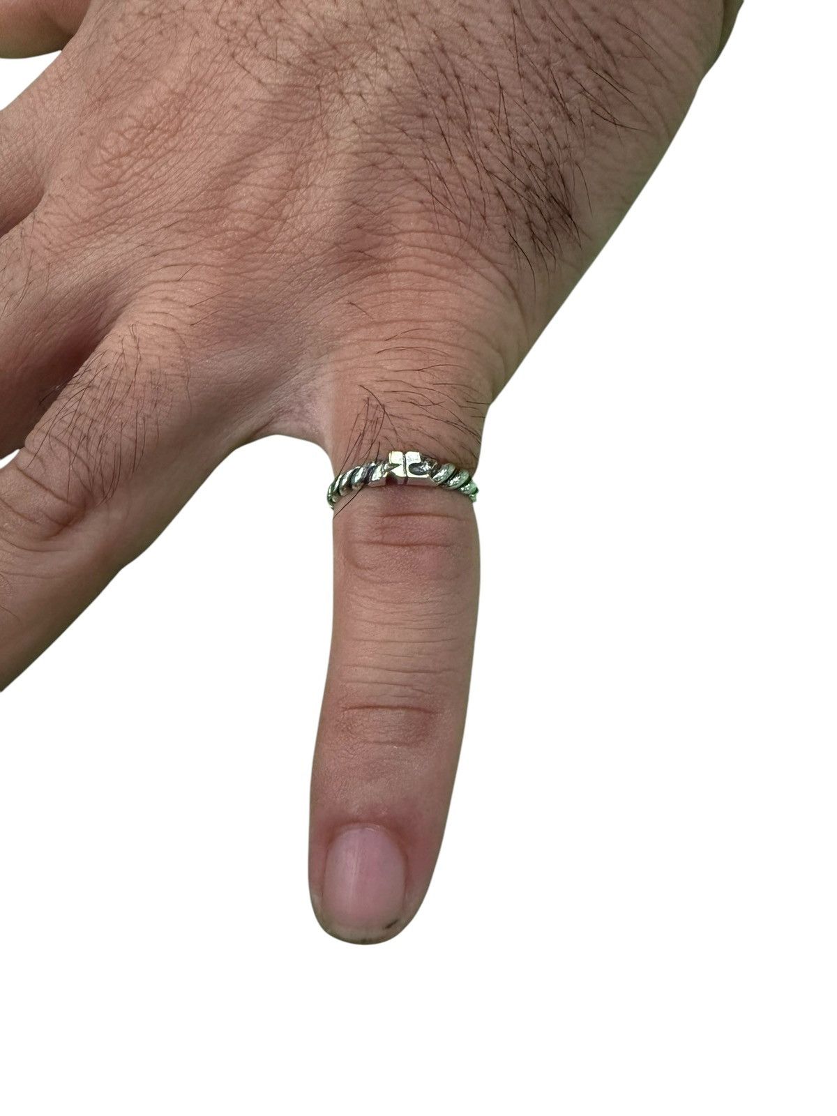 Courreges × Vintage VINTAGE COURREGES CROCHET SILVER RING Size ONE SIZE - 1 Thumbnail