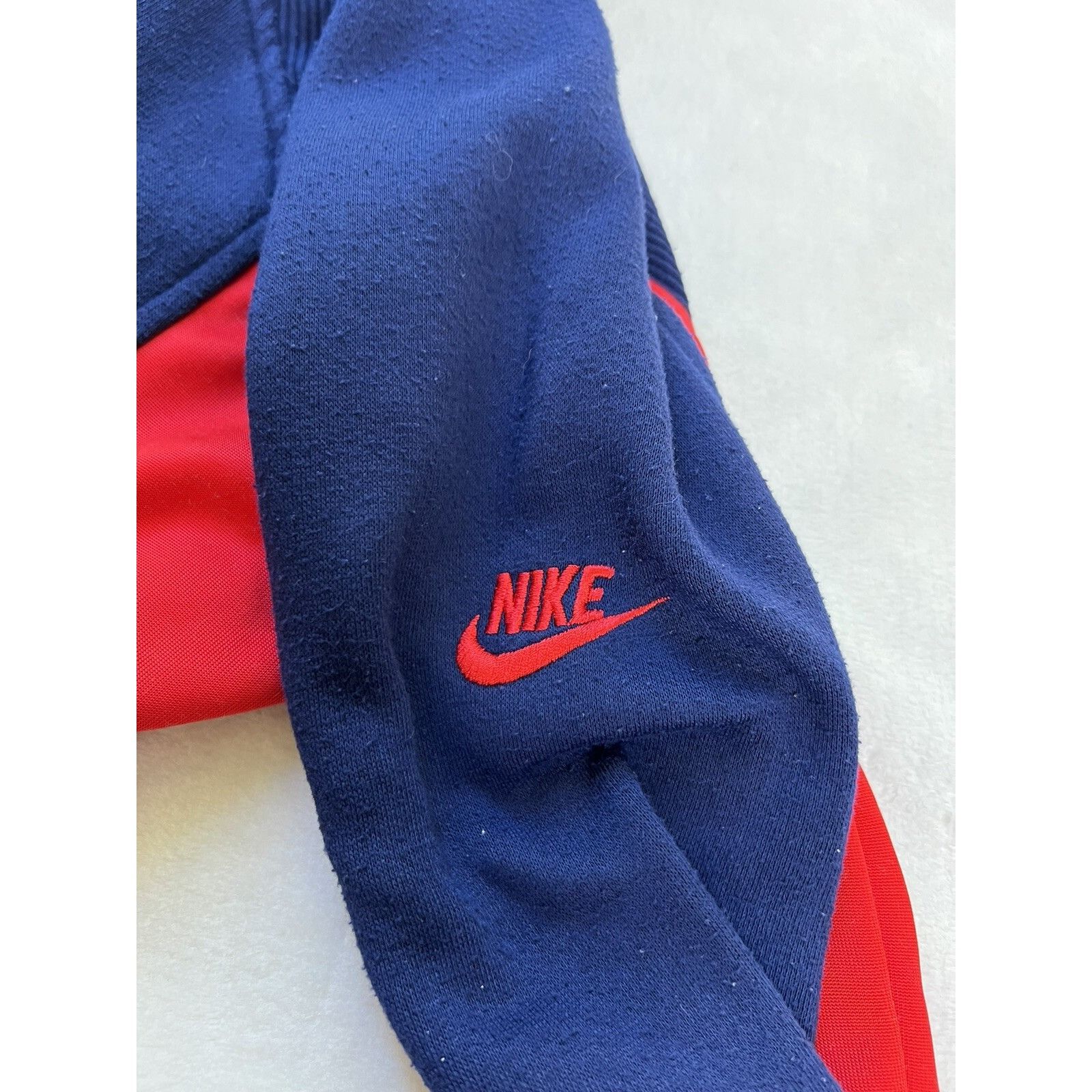Nike Vintage 90s Nike Sweatshirt Sweater Full Zip Blue Red Gray T Size US M / EU 48-50 / 2 - 5 Thumbnail