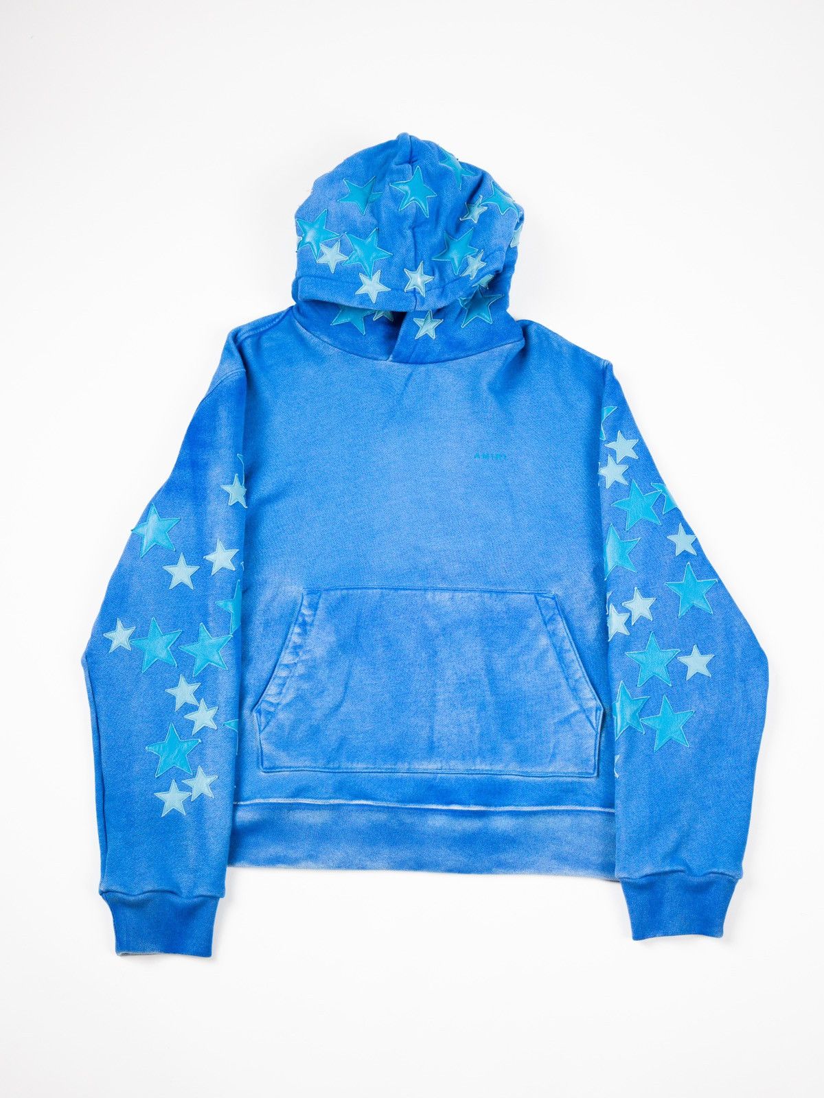 Image of Amiri Pigment Spray Star Hoodie in Blue, Men's (Size XL)