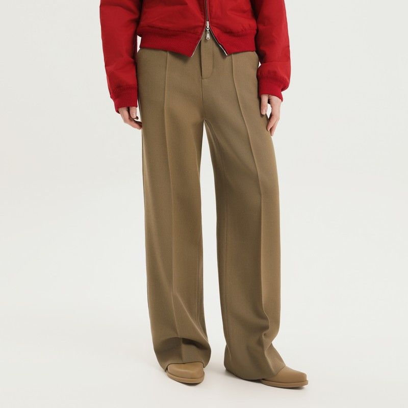 1989 STUDIO 1989 Studio Olive Green Straight Leg Wool Pants Size 32" / US 10 / IT 46 - 1 Thumbnail