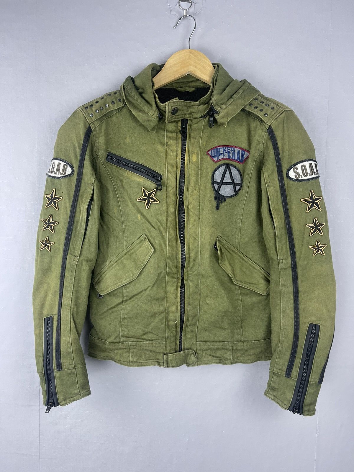 If Six Was Nine Vintage Sons Of Anarchy Bikers S.O.A.B Punk Rider Jacket Size US M / EU 48-50 / 2 - 1 Thumbnail