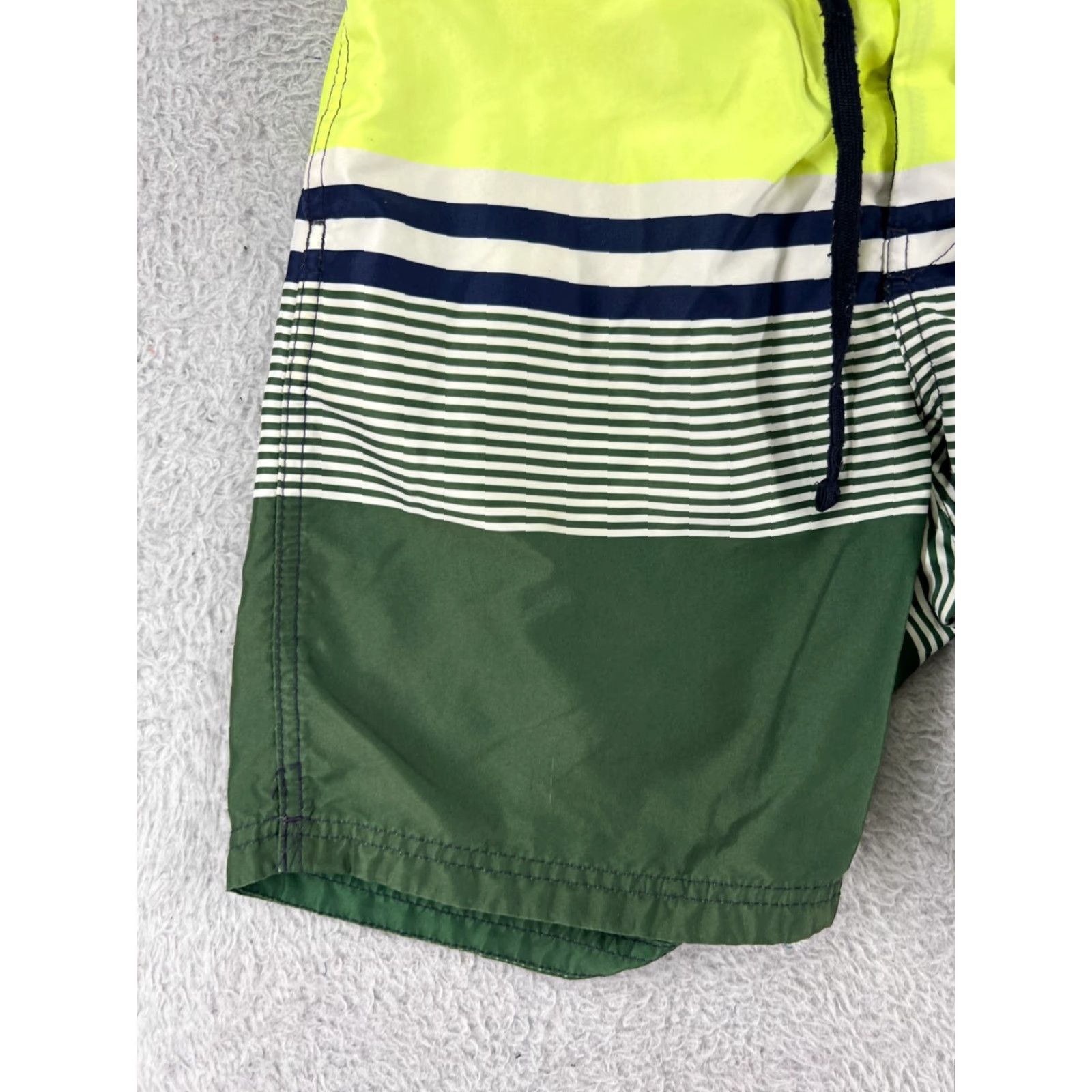 H&M H&M Mens Small Green Yellow Board Shorts Swim Trunks Beach Hi-Viz Polyester Striped Pattern Size US 29 - 6 Thumbnail