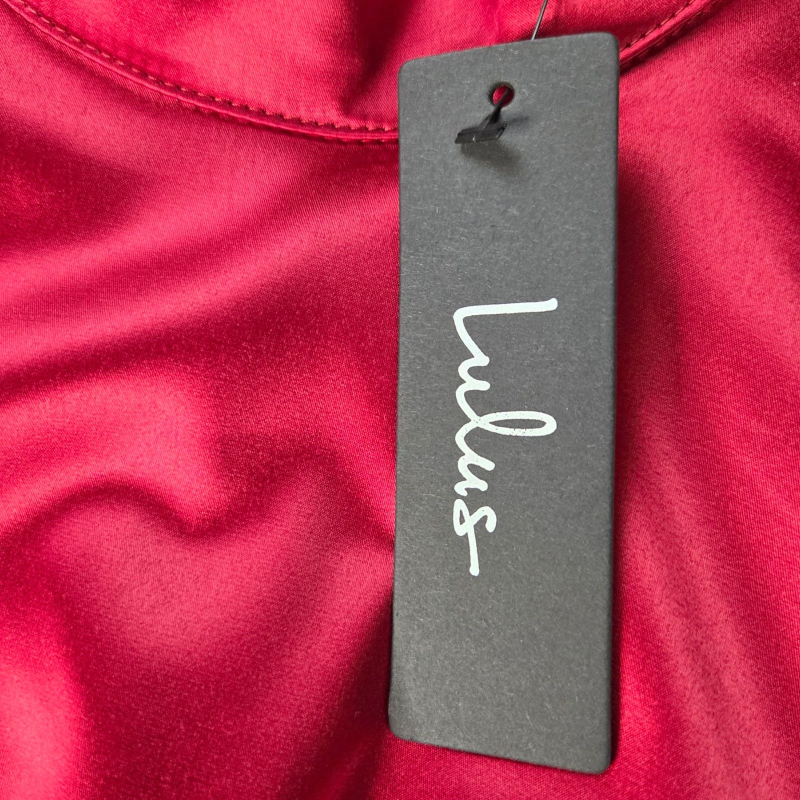 Other Lulus Red Satin Faux Wrap Mini Dress Size Medium Size M / US 6-8 / IT 42-44 - 11 Thumbnail