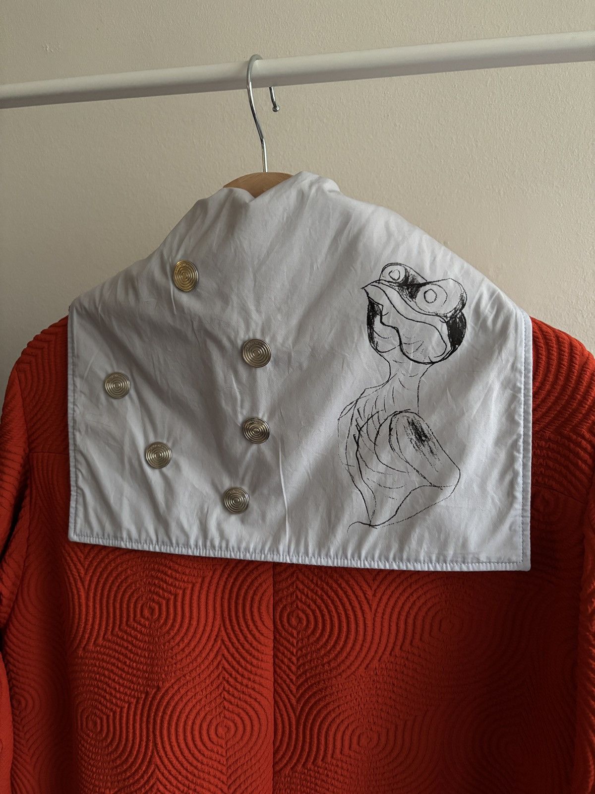 Namacheko Namacheko Orange Textured Coat with Back Print Size US S / EU 44-46 / 1 - 5 Thumbnail