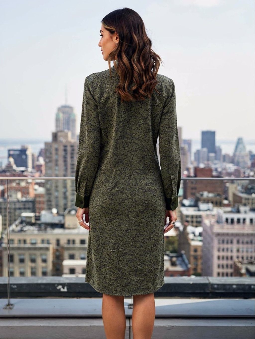 Other ECRU Ronan Shirtdress, Green Camo, long sleeves Sz XS Size XS / US 0-2 / IT 36-38 - 2 Thumbnail