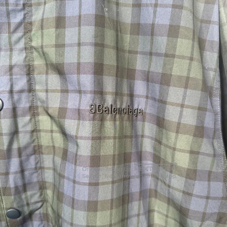 Balenciaga Balenciaga Double B Logo Embroidered Plaid Patchwork Cotto Size US S / EU 44-46 / 1 - 3 Thumbnail