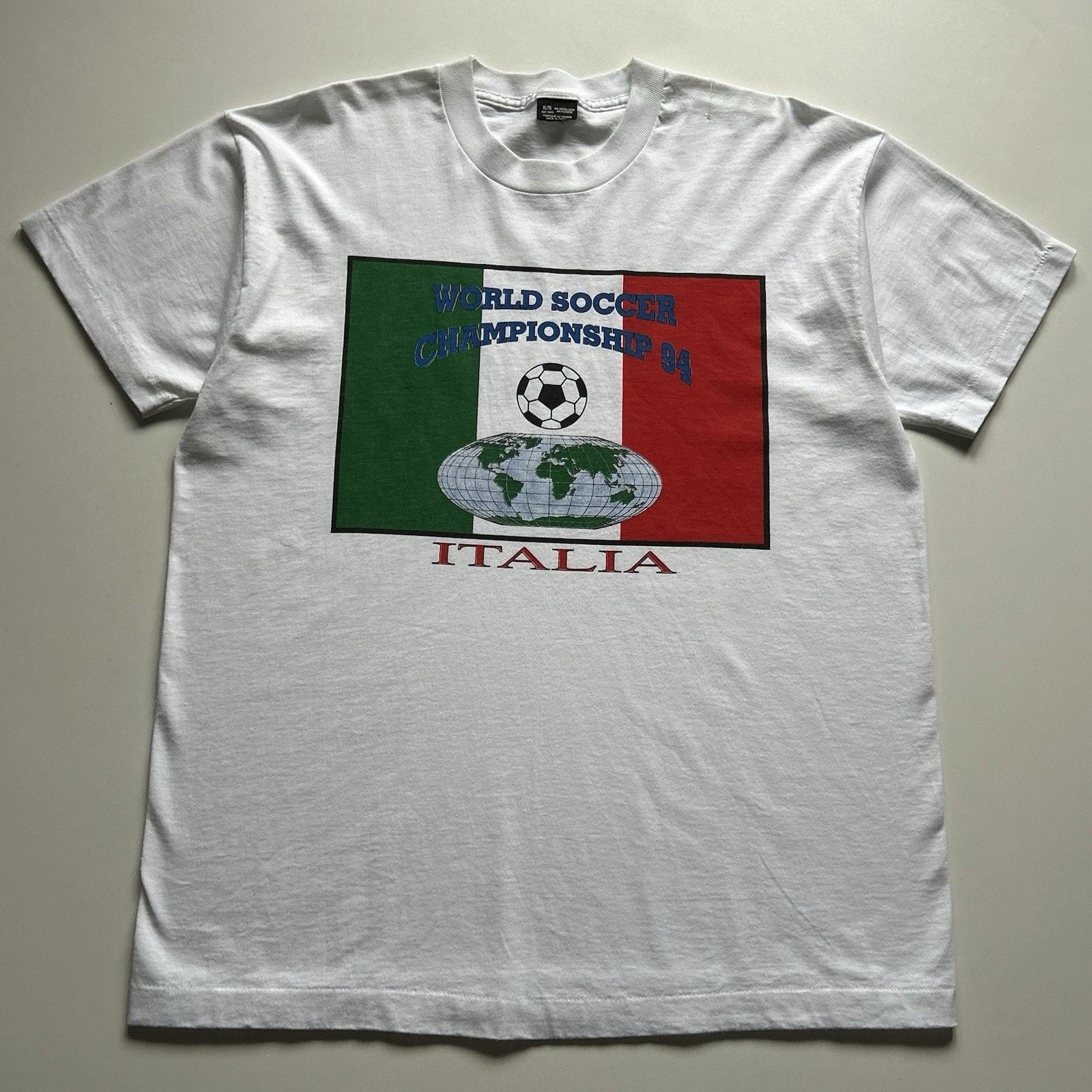 Vintage Italy 1994 World Soccer Champs T-Shirt XL 90s Italia