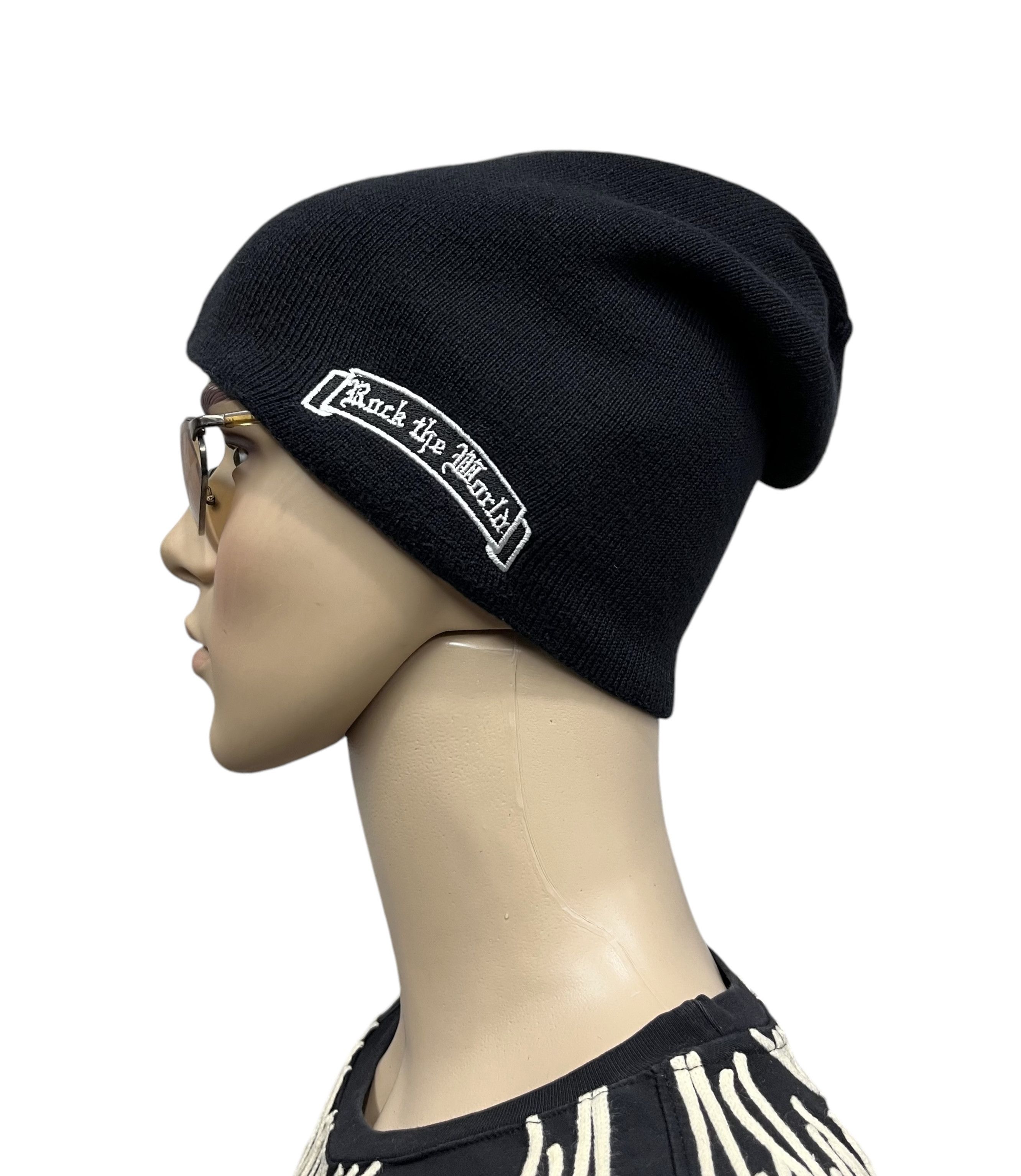 Japanese Brand × Rockstar Games 💀 🎸Vintage ROCK THE WORLD Black Sequins Skull Beanie Size ONE SIZE - 5 Thumbnail