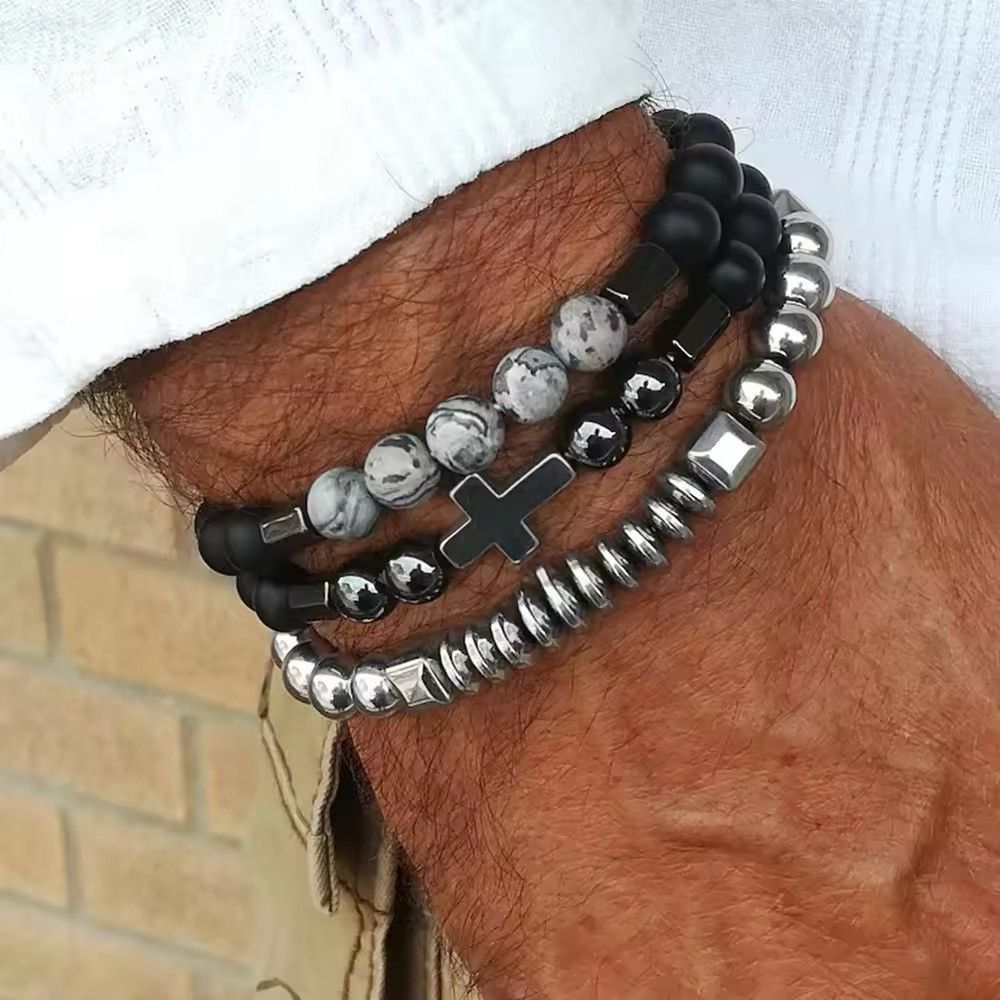 Jewelry 8mm Hematite Matte Beaded Bracelet Size ONE SIZE - 3 Thumbnail