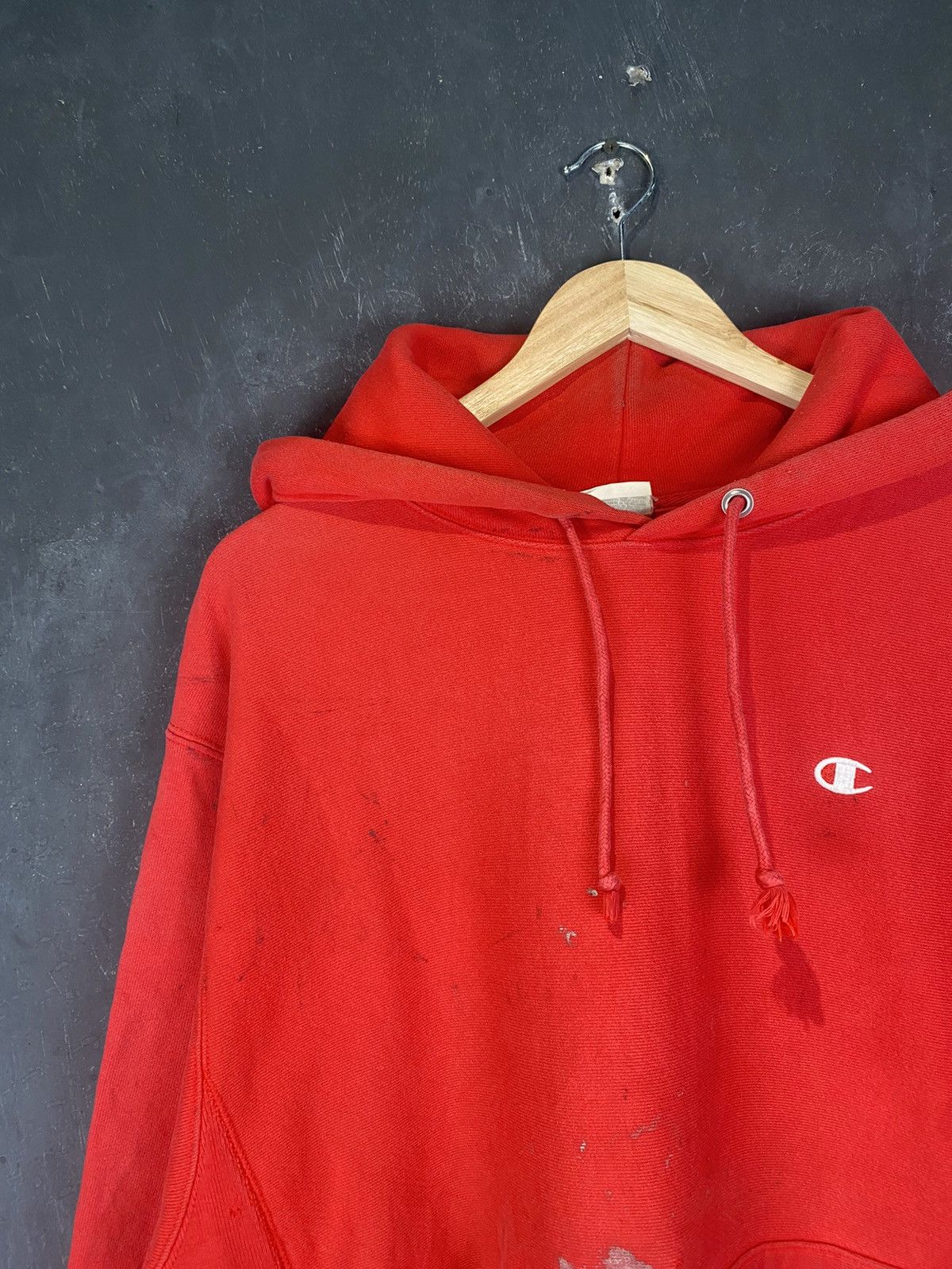 Champion × Vintage y2k Reverse Weave Distressed Painted Pullover Size US L / EU 52-54 / 3 - 2 Thumbnail
