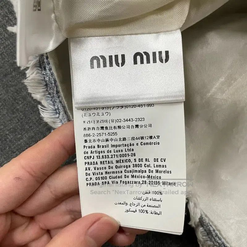 Miu Miu Miu Miu Blue Cotton Cropped Jacket . Size L / US 10 / IT 46 - 6 Thumbnail