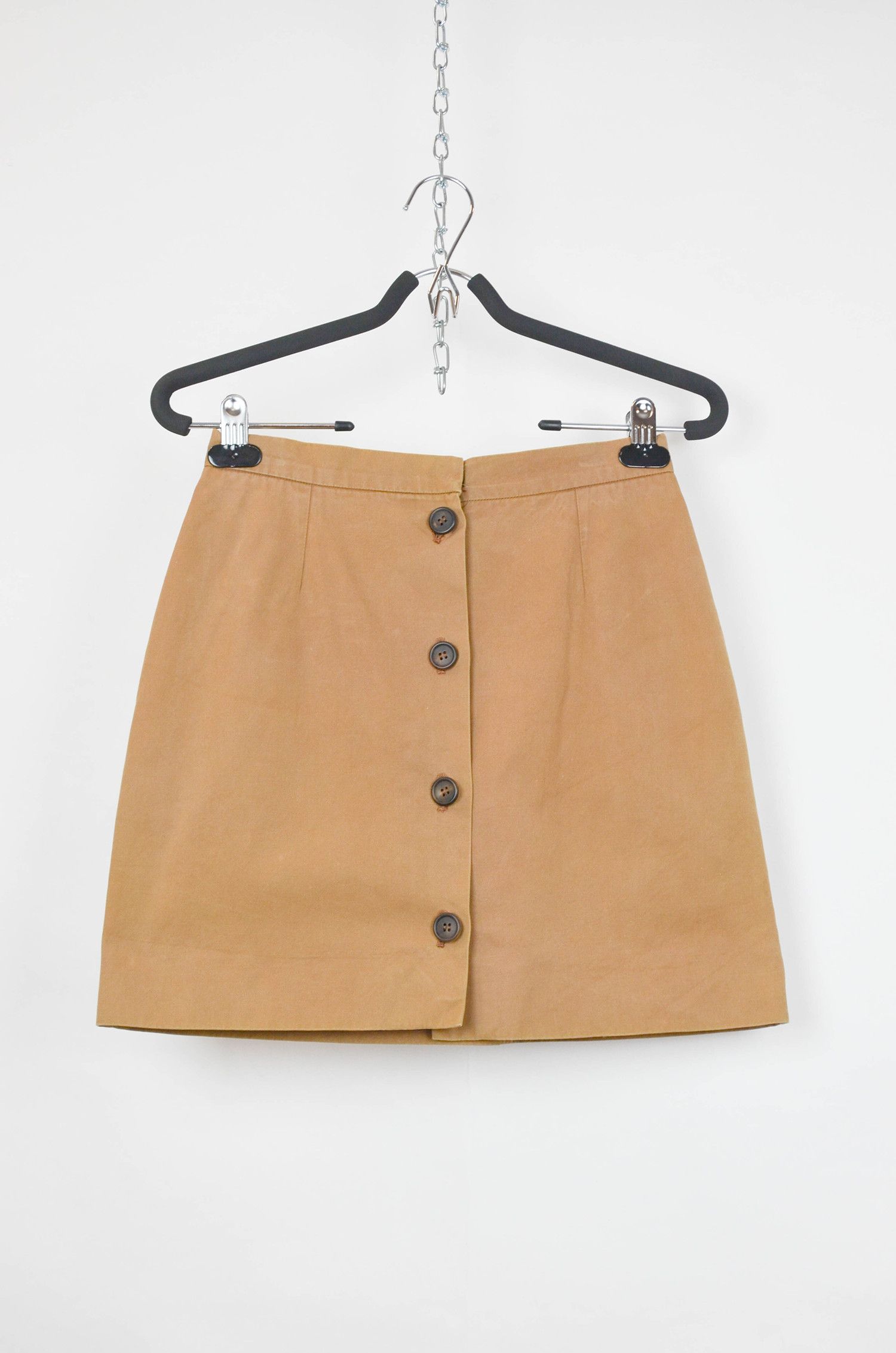 Prada PRADA A-Line Front Buttons Brown Mini Skirt - 42 Size 28" / US 6 / IT 42 - 1 Thumbnail