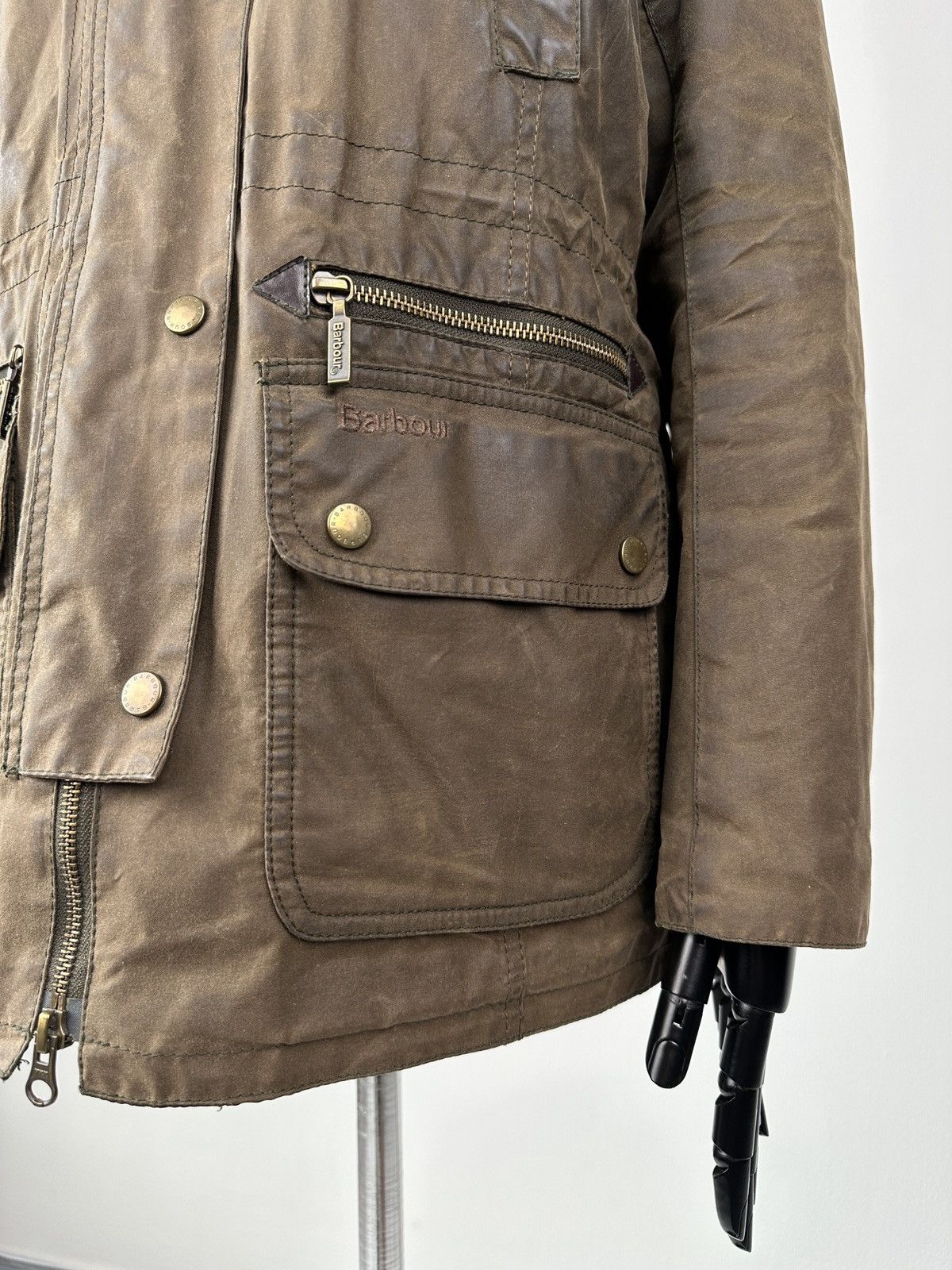 Barbour BARBOUR KELSALL Wax Parka Jacket Fur Hood Women’s Coat Size M / US 6-8 / IT 42-44 - 13 Thumbnail