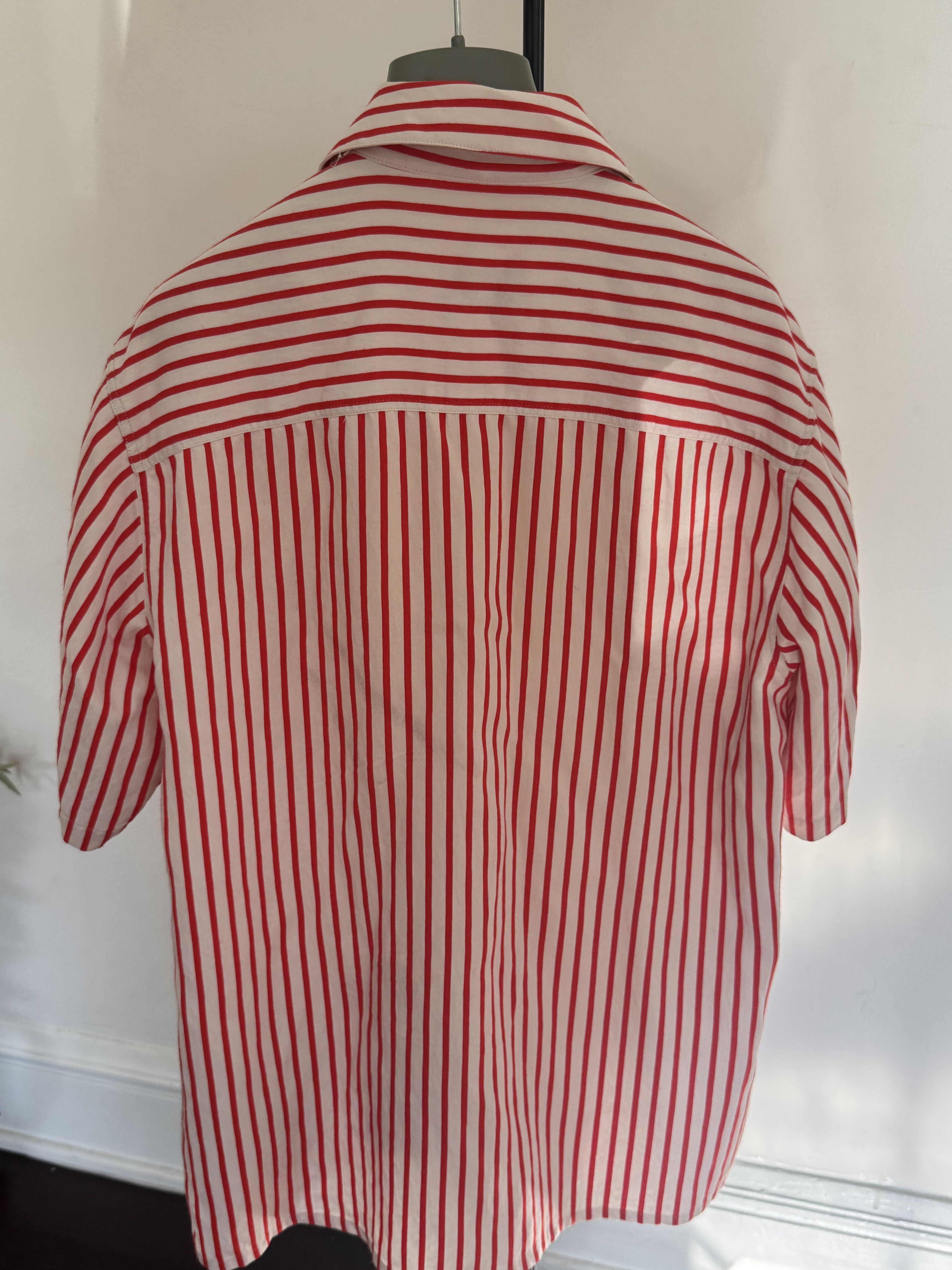 AMI AMI Alexandre Mattiussi Stripped Short Sleeve Shirt Size US S / EU 44-46 / 1 - 2 Thumbnail