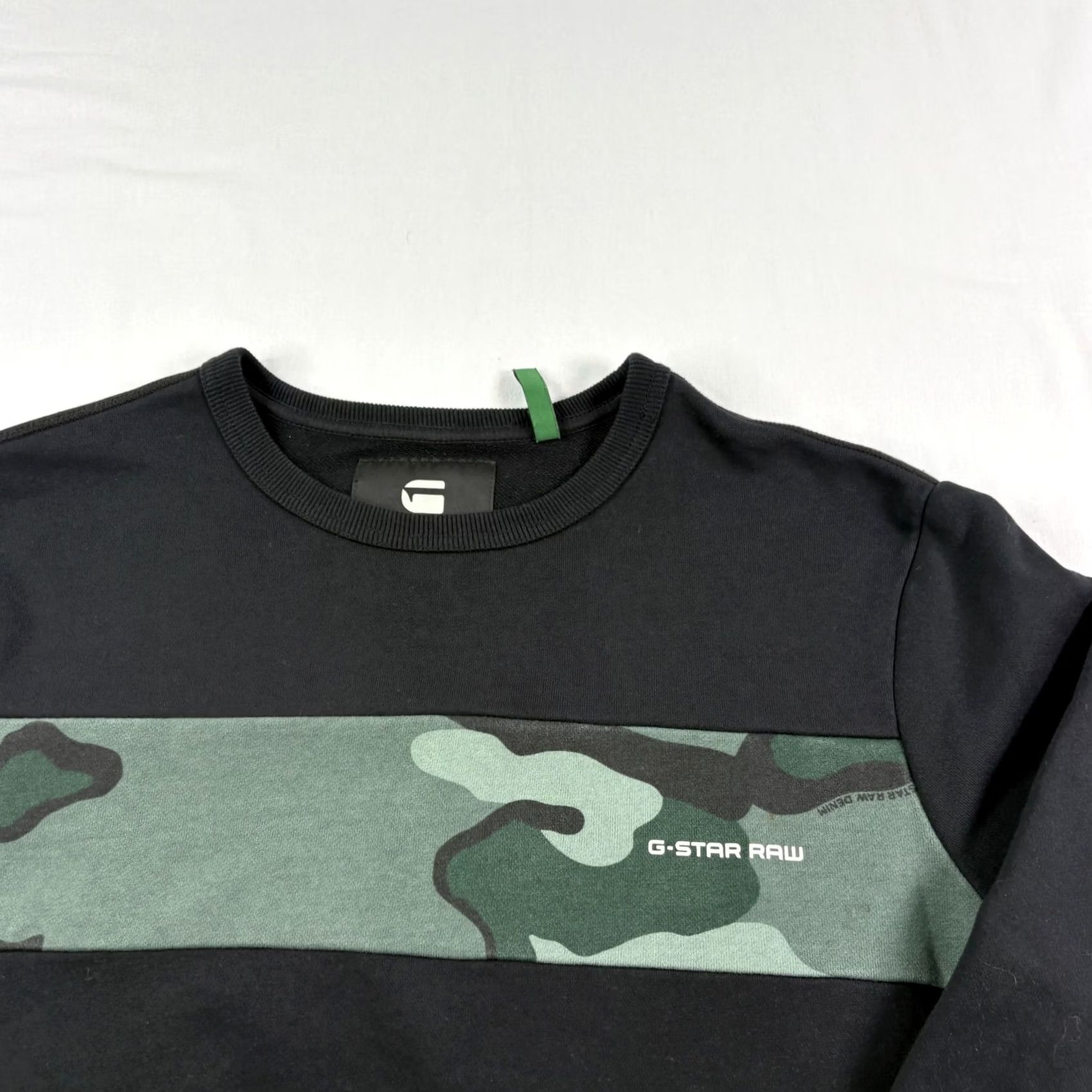 Vintage G Star Raw Sweatshirt Mens Large Black Core Camo Block Crew Neck Pullover Size US L / EU 52-54 / 3 - 2 Thumbnail
