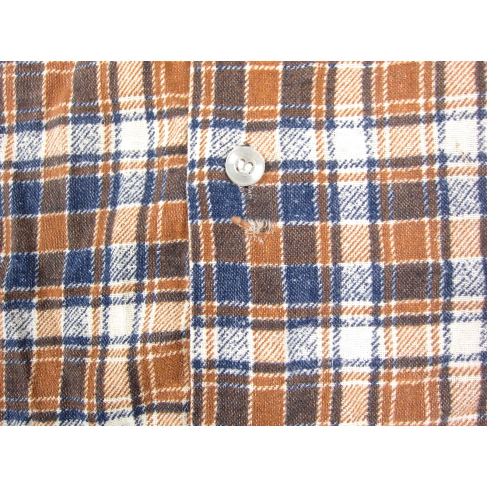 Vintage VINTAGE Montgomery Ward Shirt Mens Large Orange Blue Plaid Flannel 60s 70s Size US L / EU 52-54 / 3 - 6 Thumbnail