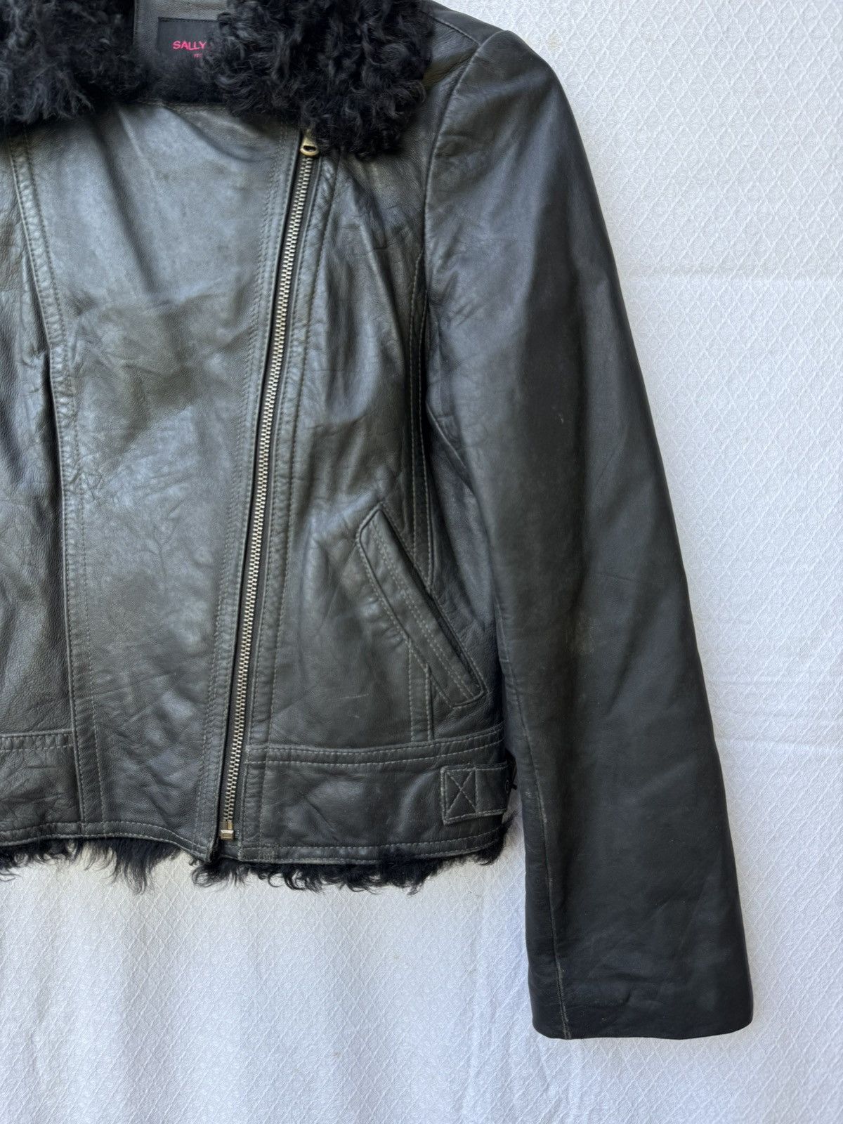 14th Addiction Sally&John Fur Leather Jacket Assymetrical Zipper Size US S / EU 44-46 / 1 - 4 Thumbnail