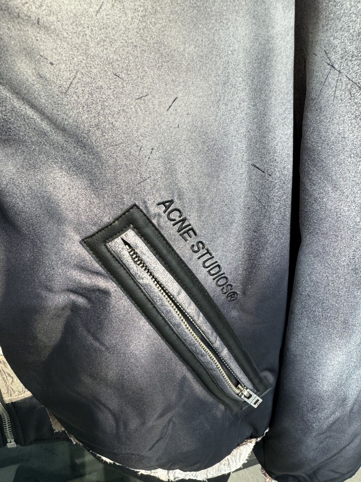 Acne Studios Last Size Acne Studios Ocari Nylon Distressed-Effect Bomber Size US XL / EU 56 / 4 - 4 Thumbnail