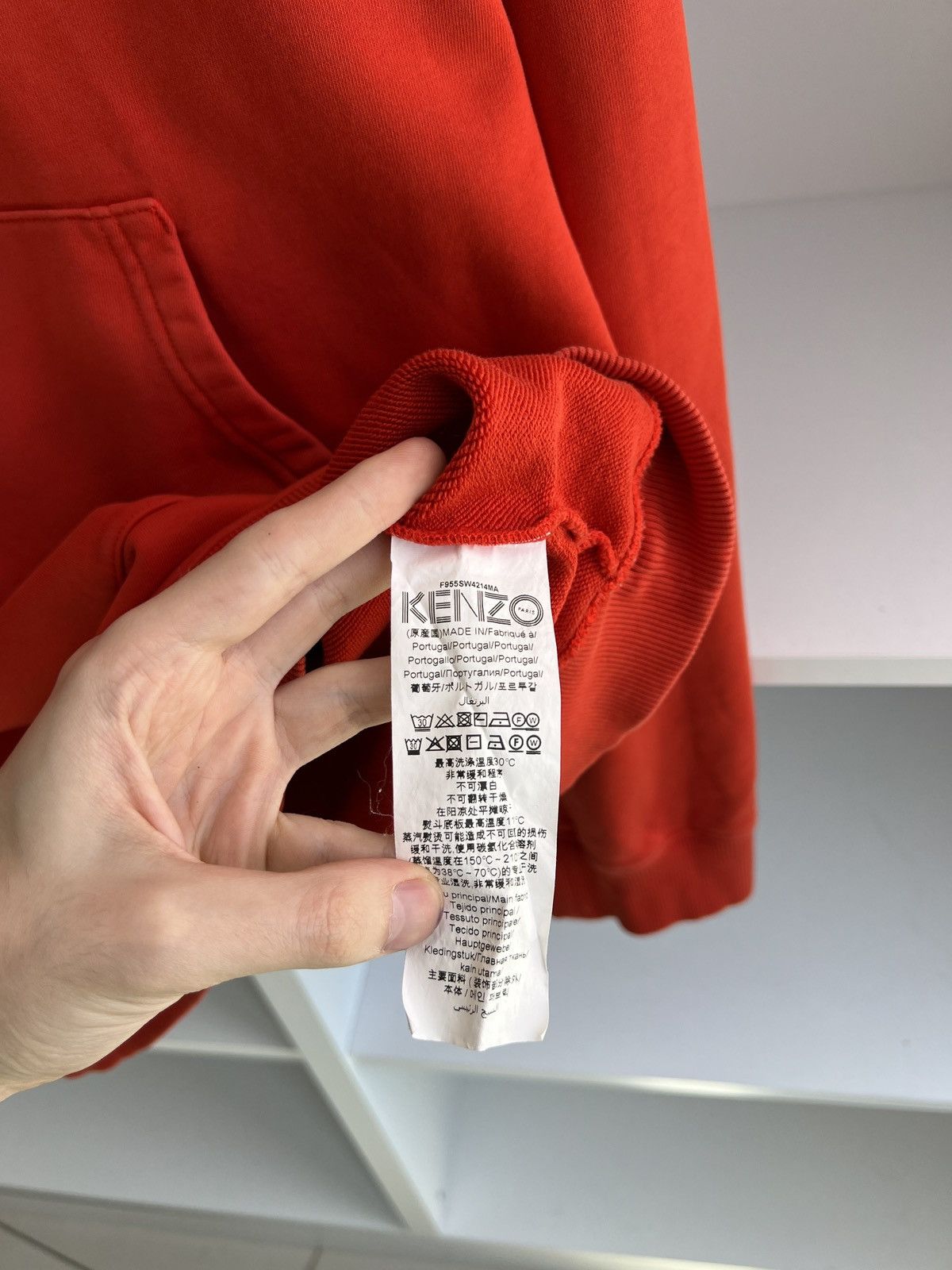 Kenzo × Vintage Vintage Kenzo Rose Logo Cotton Hoodie Size US XL / EU 56 / 4 - 8 Thumbnail