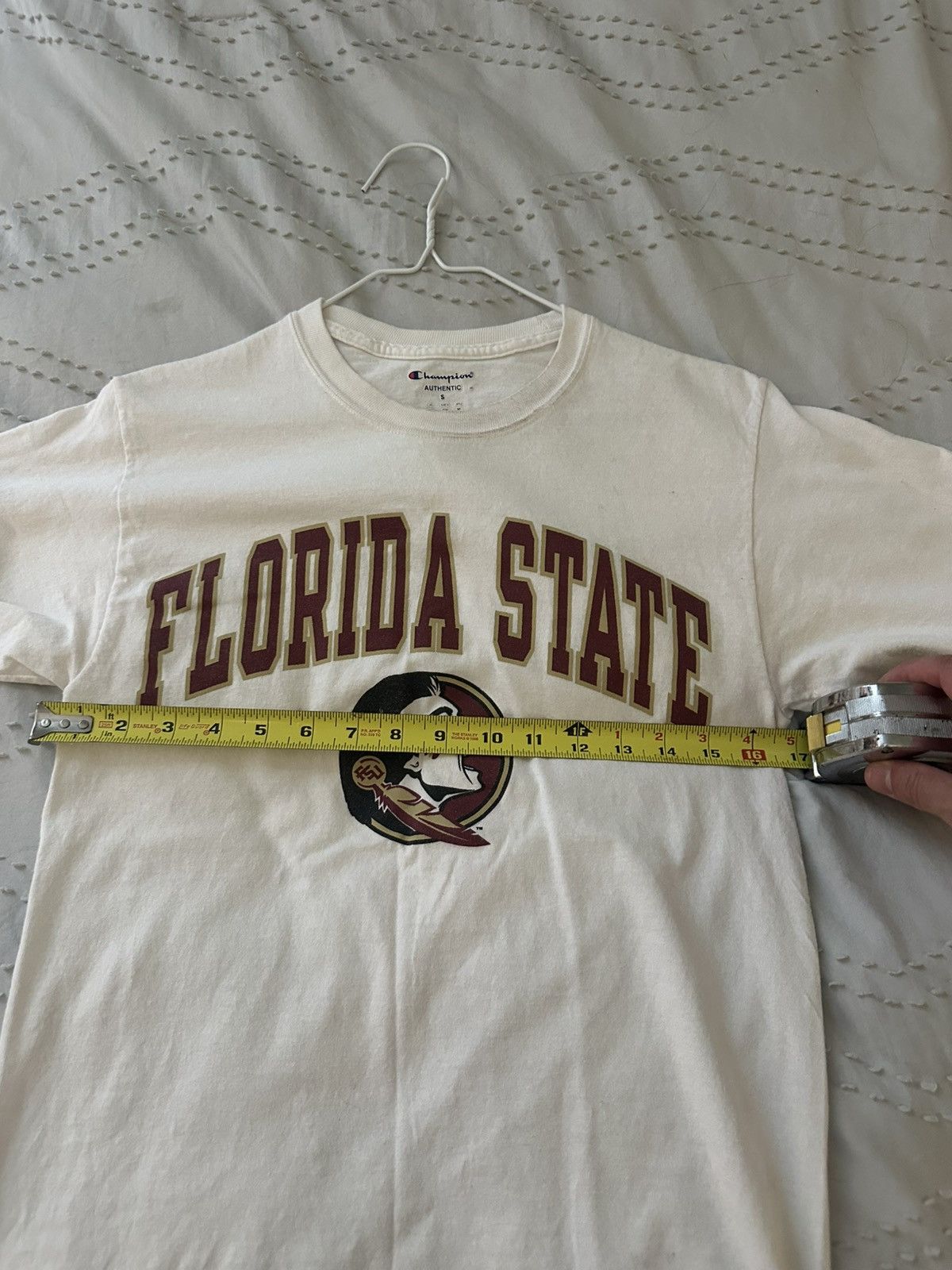 Champion Florida State Seminoles Champion Tee White Mens Small Cotton Size US S / EU 44-46 / 1 - 5 Thumbnail
