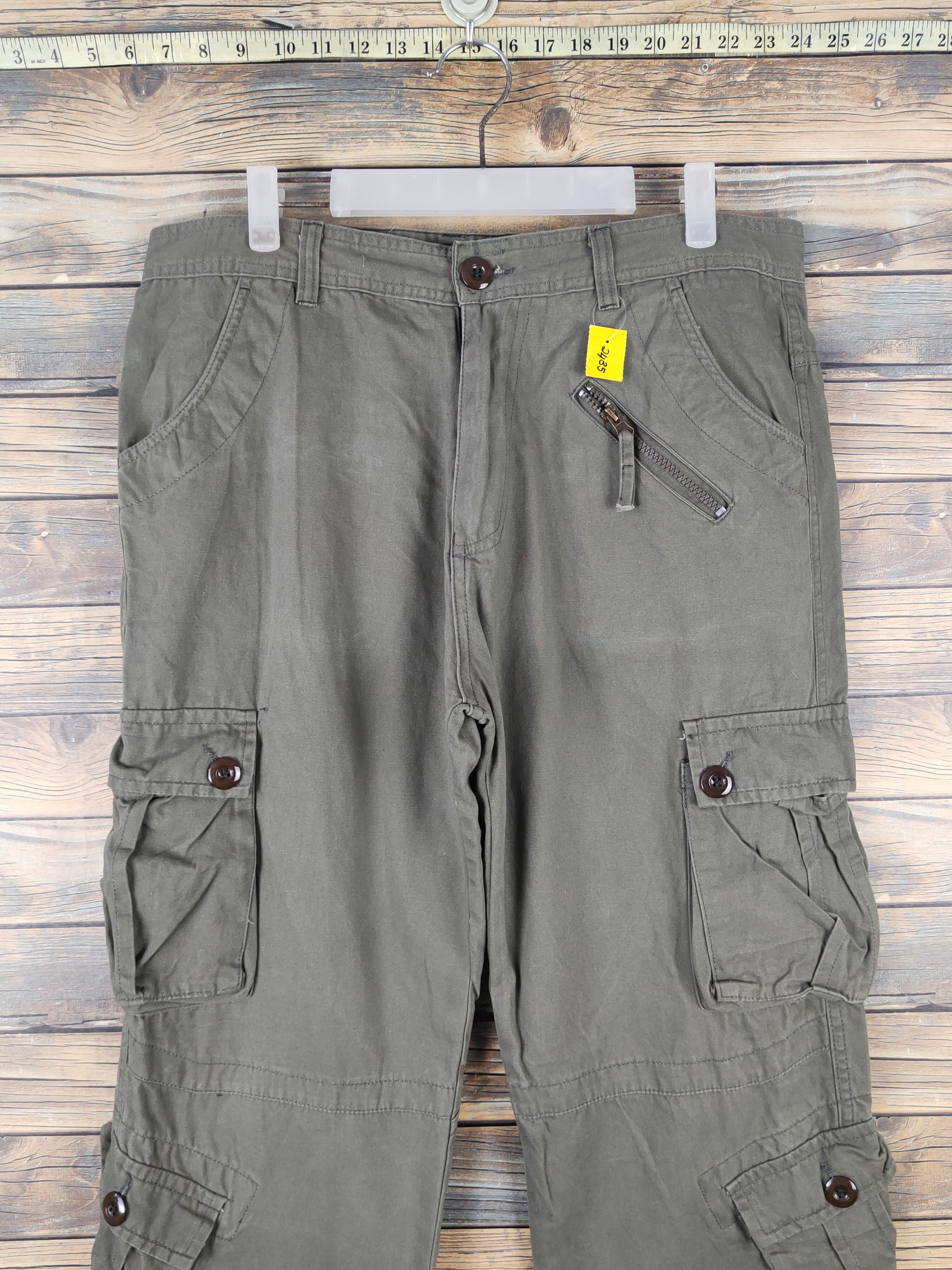 Other DL Japanese Brand Army Green Multipocket Cargo Pants #2435 Size US 34 / EU 50 - 2 Thumbnail