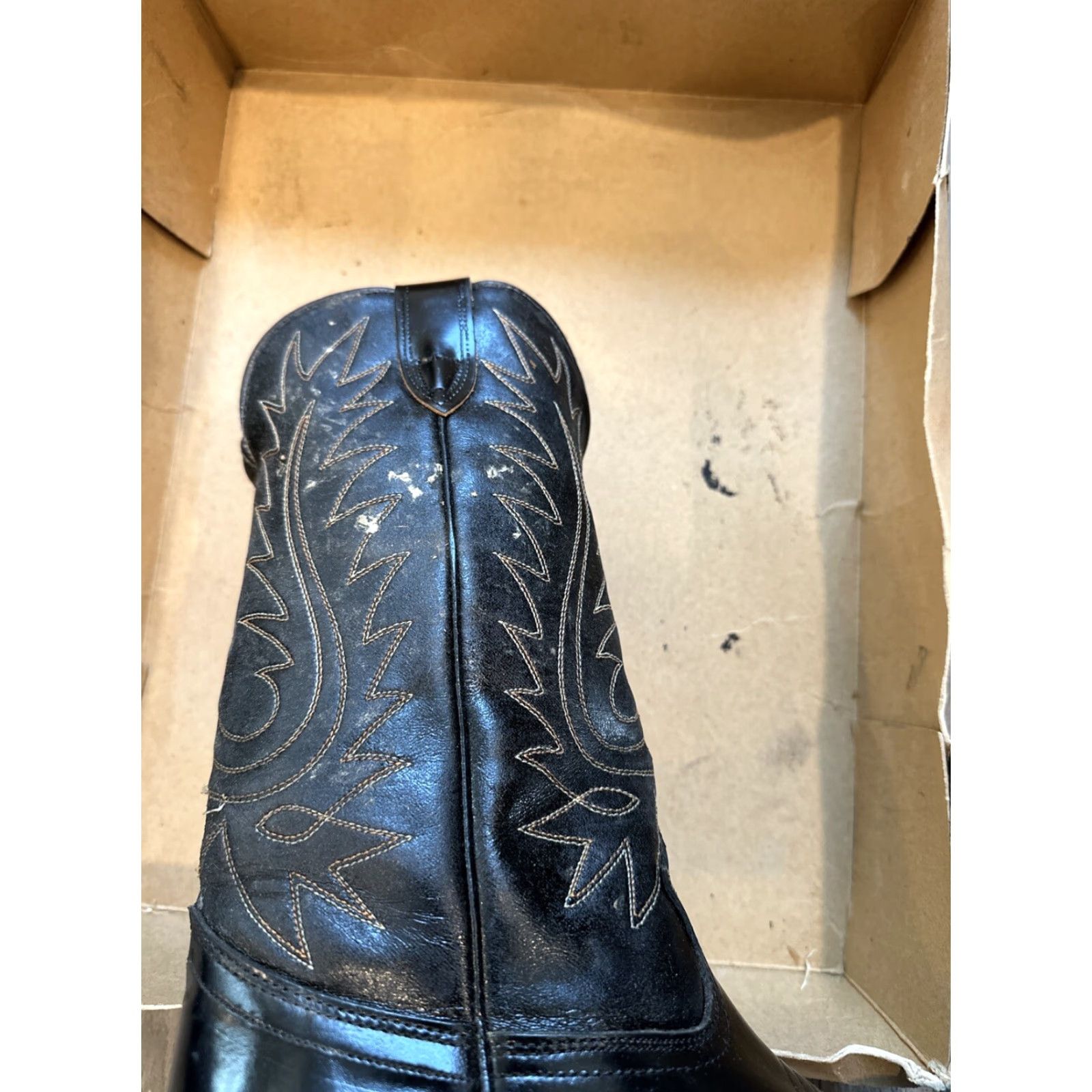 Vintage VINTAGE Laredo Western Cowboy Heel Boots Men’s 8.5 Black Leather Cowboy Boots Mens 8.5 Black Western Style Size US 8.5 / EU 41-42 - 2 Thumbnail