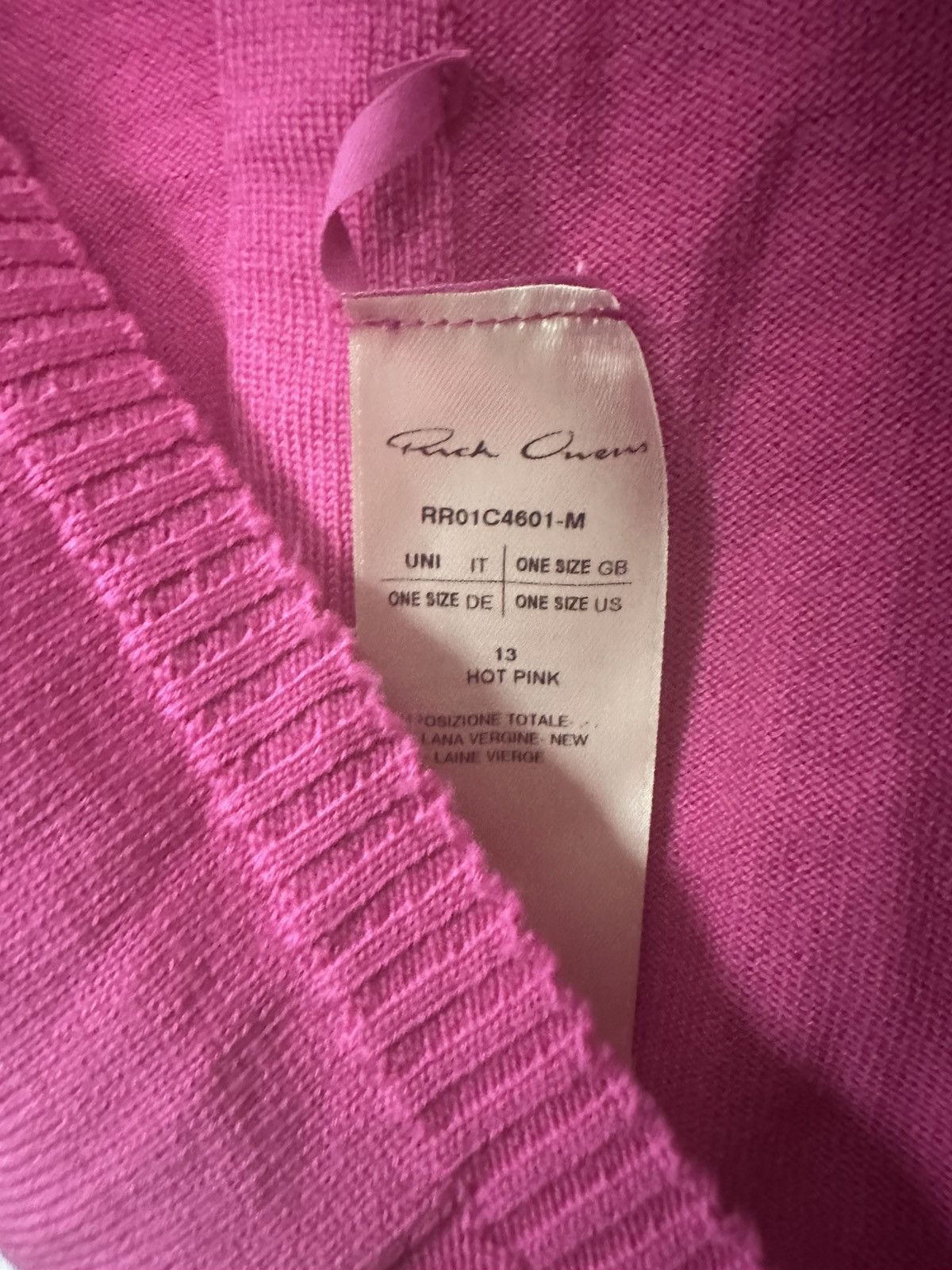 Rick Owens SS23 ‘EDFU’ Hot Pink Geo Wool Knit Sweater Size US L / EU 52-54 / 3 - 7 Thumbnail