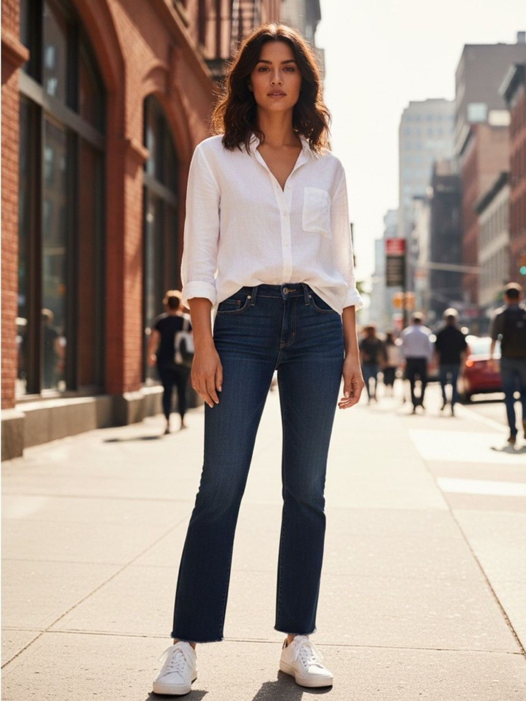 Paige Paige Skyline Cigarette Jeans 28 Raw Hem Dark Distressed Size 28" / US 6 / IT 42 - 1 Thumbnail