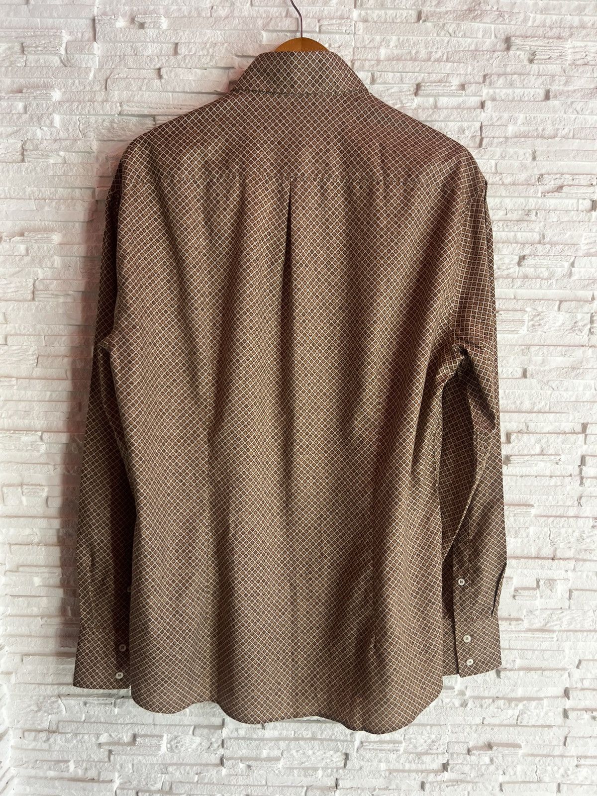 Brunello Cucinelli Brunello Cucinelli Slim Fit Geometric Print Shirt XL Size US XL / EU 56 / 4 - 5 Thumbnail