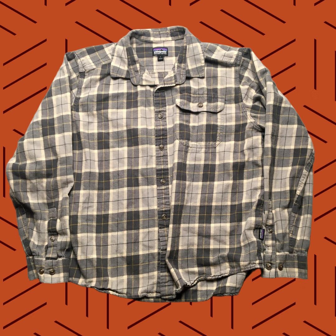 Patagonia Patagonia Shirt Mens Large L Gray Plaid Organic Cotton Fjord Flannel Button-Up Size US L / EU 52-54 / 3 - 1 Thumbnail