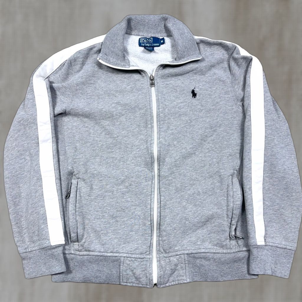 Polo Ralph Lauren VINTAGE Polo Ralph Lauren Jacket Men Medium Gray Full Zip Track Suit Sweatshirt Heather Size US L / EU 52-54 / 3 - 1 Thumbnail