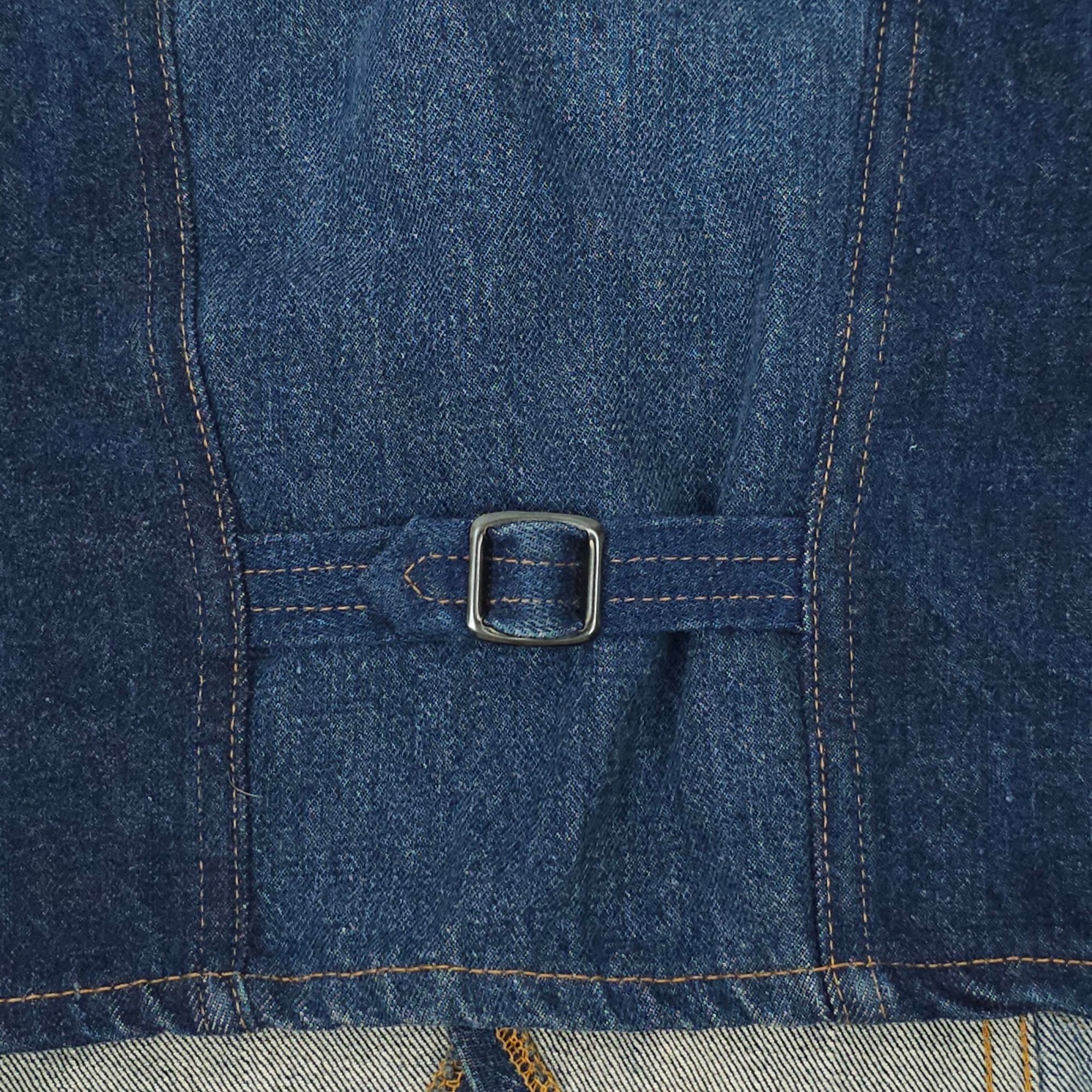 Levi's Levis Fresh Produce Patchwork Denim Vest L Buckle Back Vtg Size L / US 10 / IT 46 - 7 Thumbnail