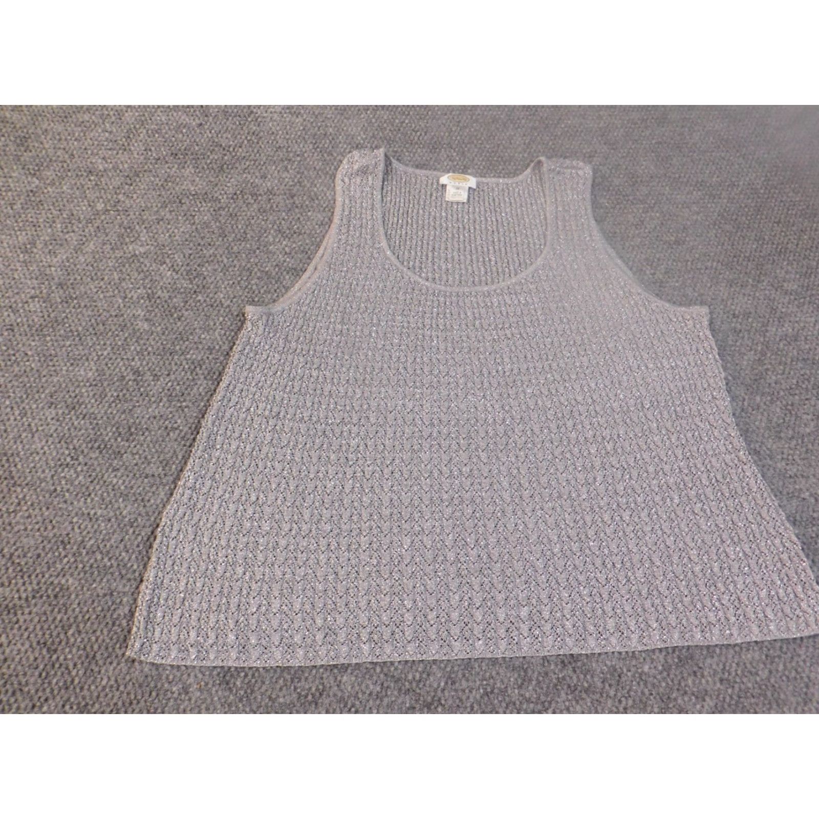 Talbots Talbots Sweater 3X Gray Sleeveless Knit Pullover Womens Lightweight Stretch Polyester Rayon Crew Neck Size XXL / US 16-18 / IT 52-54 - 3 Thumbnail