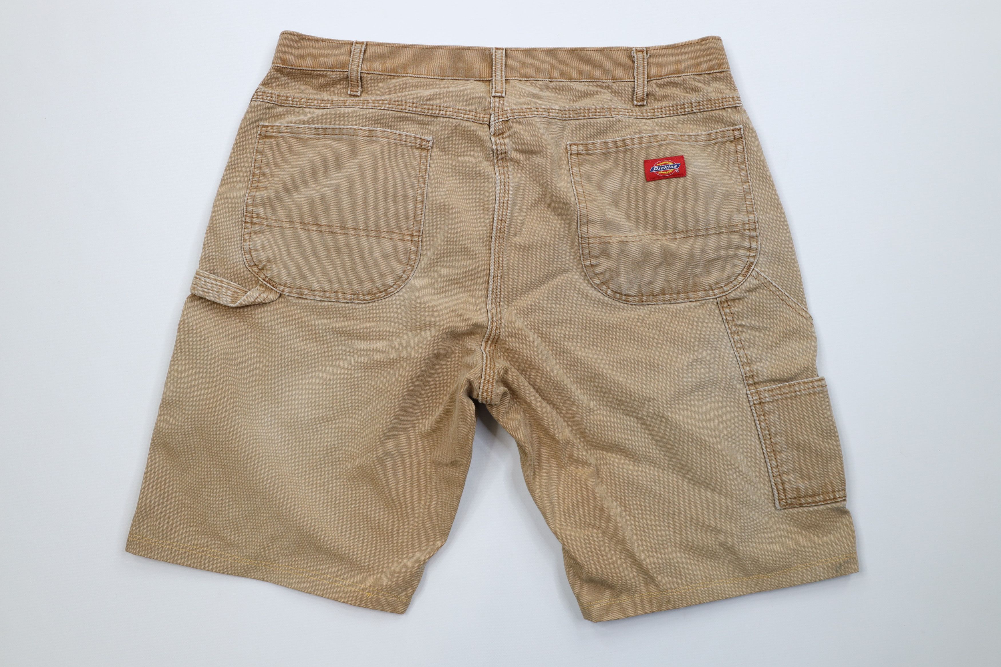 Dickies Vintage 90s Y2K Dickies Dungaree Workwear Shorts Brown Size US 36 / EU 52 - 9 Thumbnail