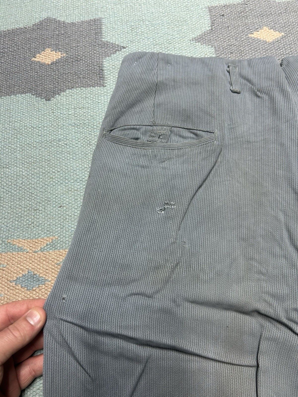 Vintage Vintage 40s rayon drop loop pants pleated slacks pique 31x29 Size US 31 - 13 Thumbnail