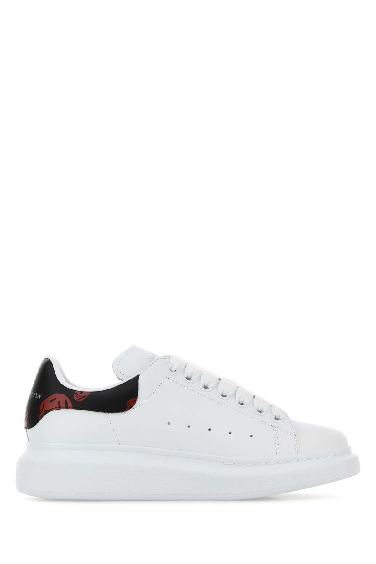 Alexander McQueen White Leather Sneakers With Printed Leather Heel Size US 8 / IT 38 - 1 Thumbnail