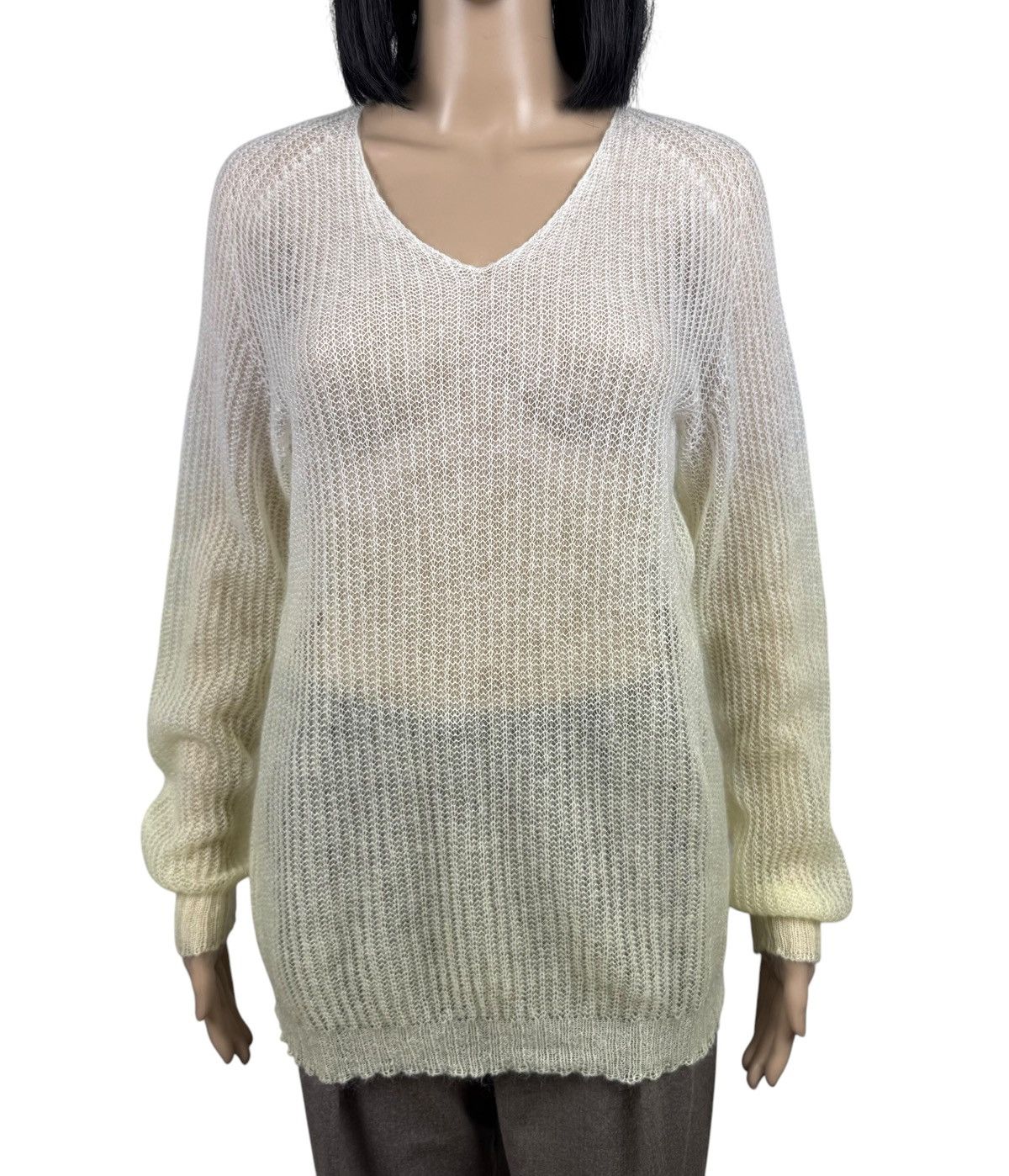 Roberto Collina Roberto Collina Transparent Gradient Sweater Wool-Mohair Size M / US 6-8 / IT 42-44 - 2 Thumbnail
