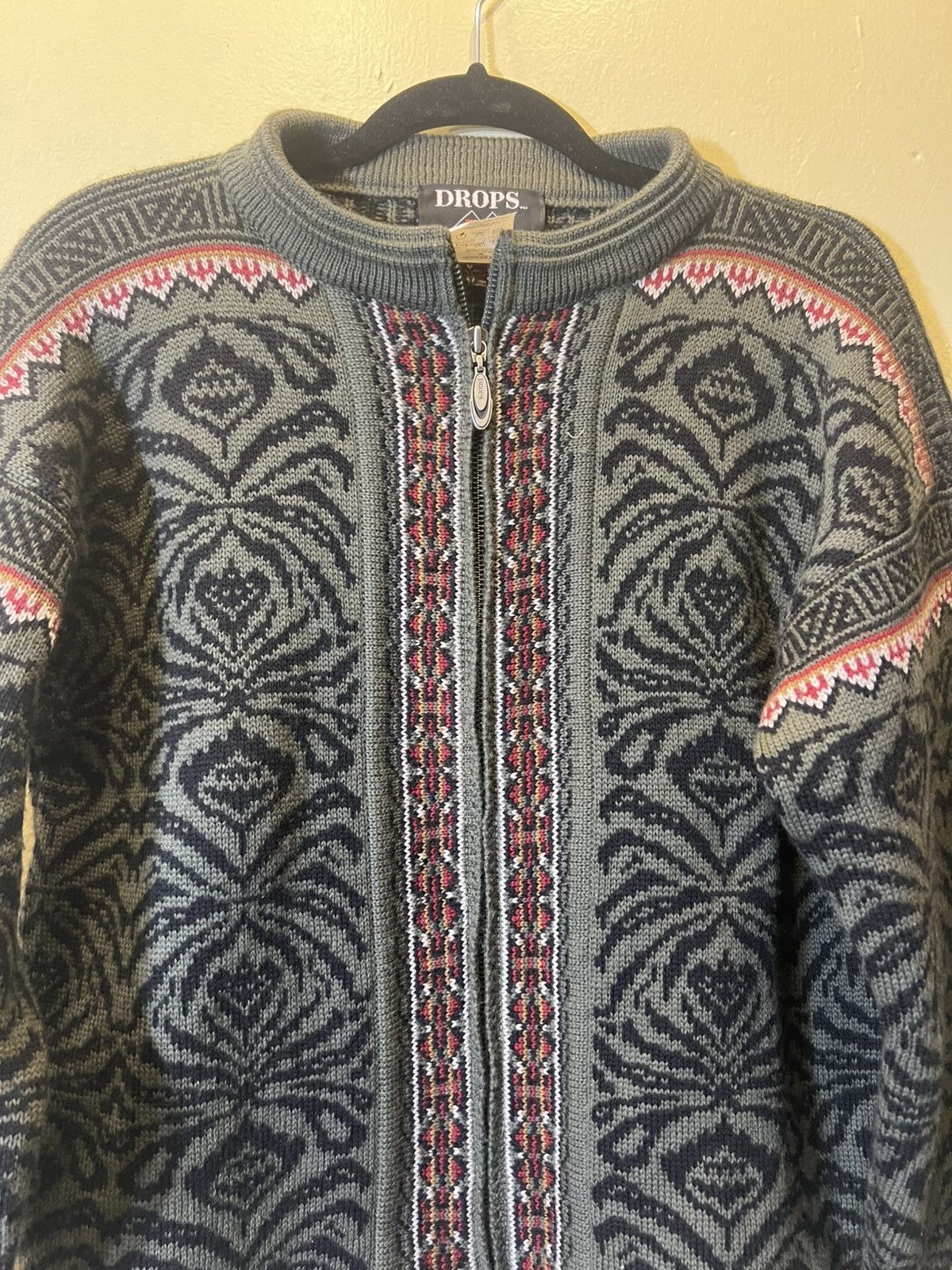 Vintage Vintage “Drops” Zip Knit Sweater Size M / US 6-8 / IT 42-44 - 2 Thumbnail