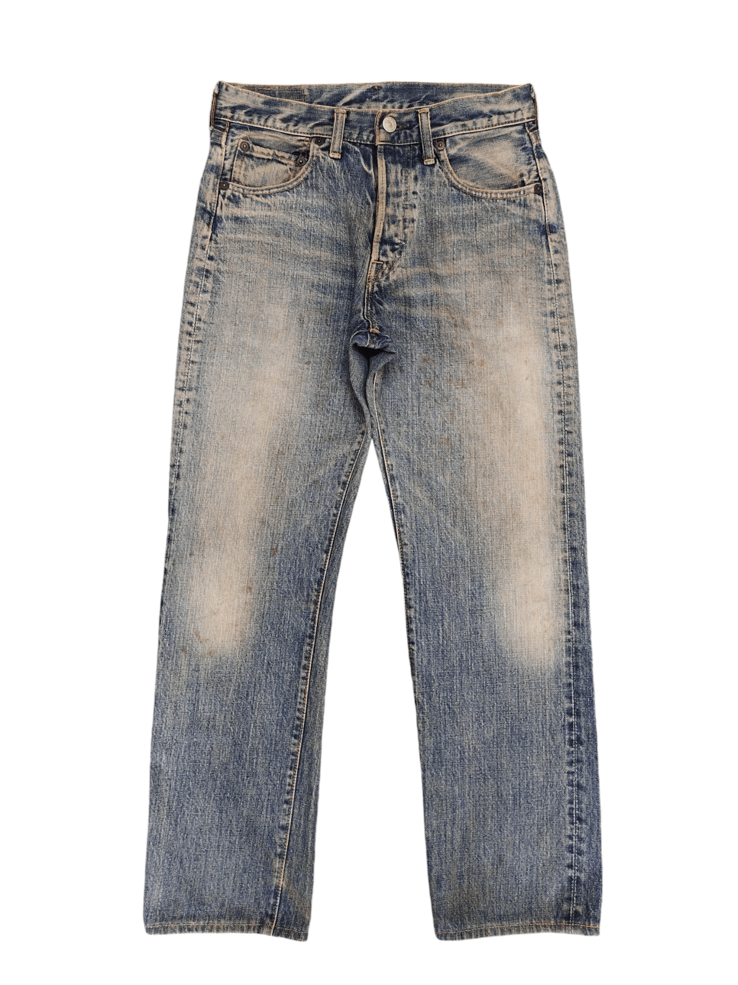 Denime 1990s Denime Japan Clawmark Distress Faded Raw Denim Jeans Size US 29 - 1 Thumbnail