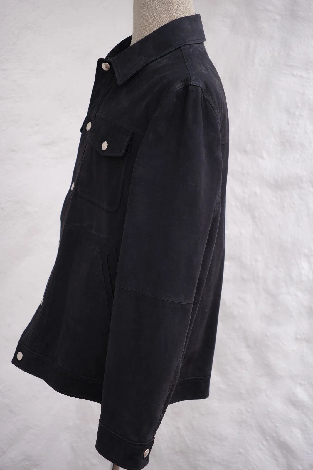 Brunello Cucinelli NEW Brunello Cucinelli Nabuck Leather Shirt Jacket Navy L Size US L / EU 52-54 / 3 - 2 Thumbnail