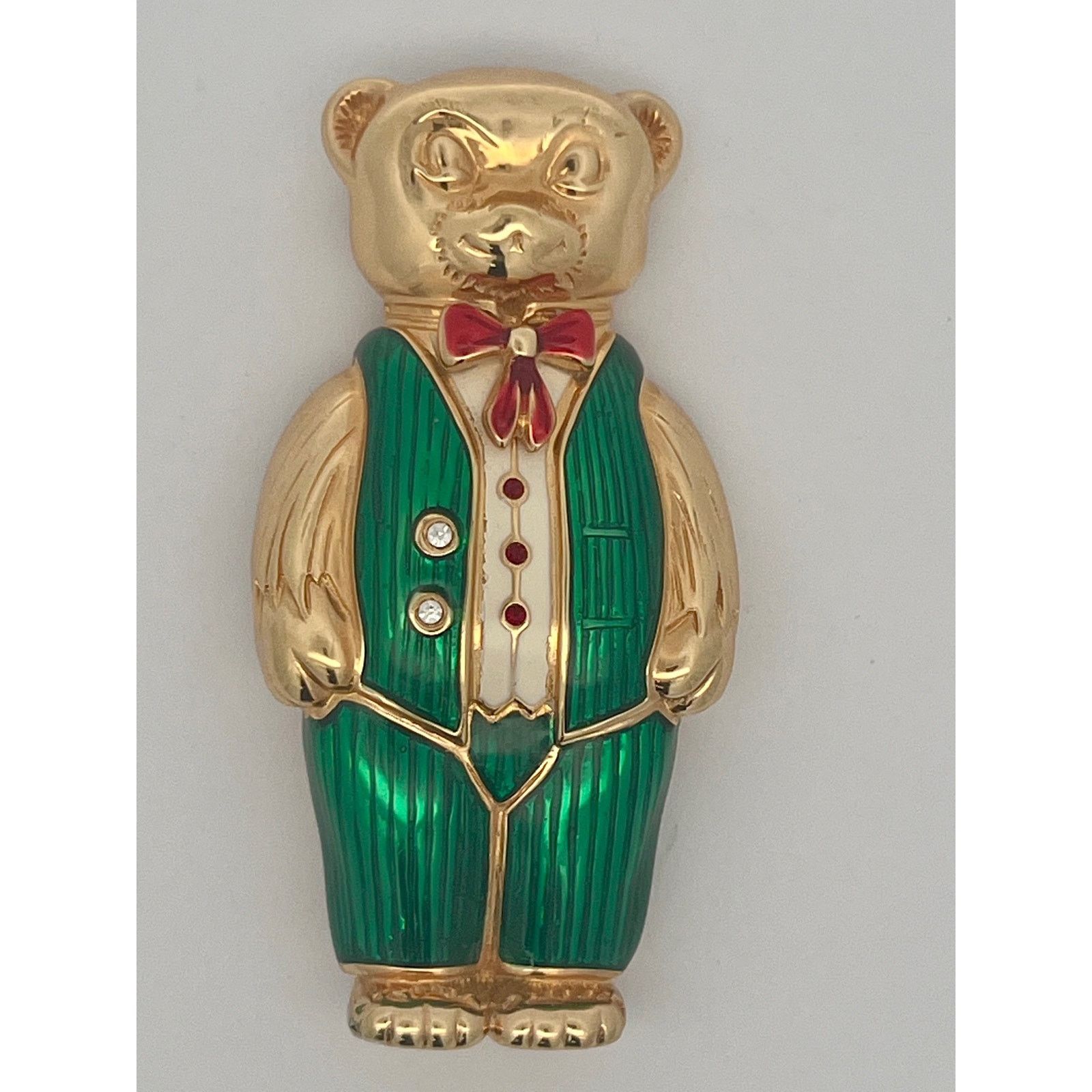 Swarovski Swarovski Golden Crystal Enamel Bear Brooch Size ONE SIZE - 2 Thumbnail