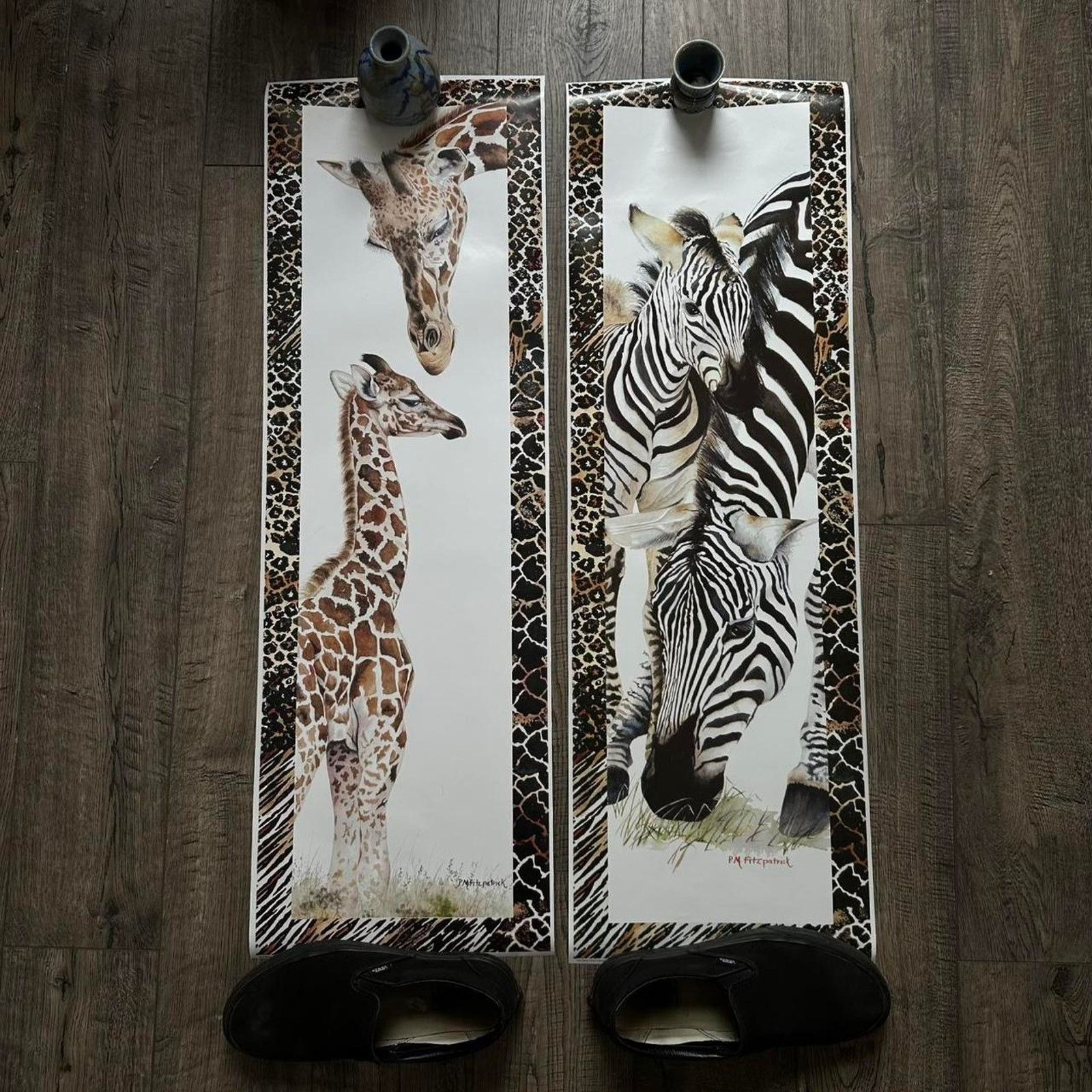 Vintage Vintage Giraffe Zebra Animal Wildlife Safari Nature Poster Size ONE SIZE - 1 Thumbnail